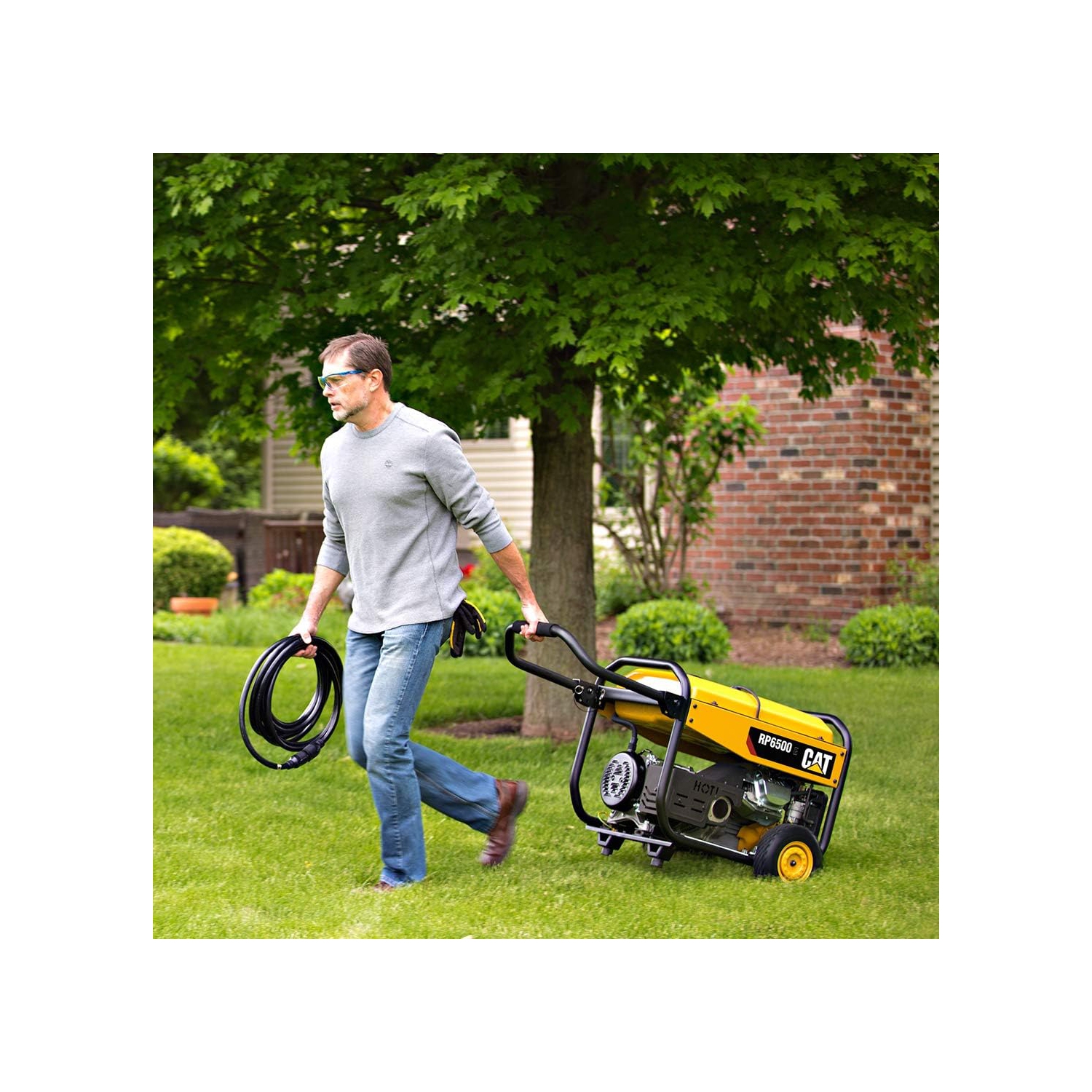 Cat RP6500E 6500 Running Watts/8125 Starting Watts with Electric Start Gas Powered Portable Generator 502-3688