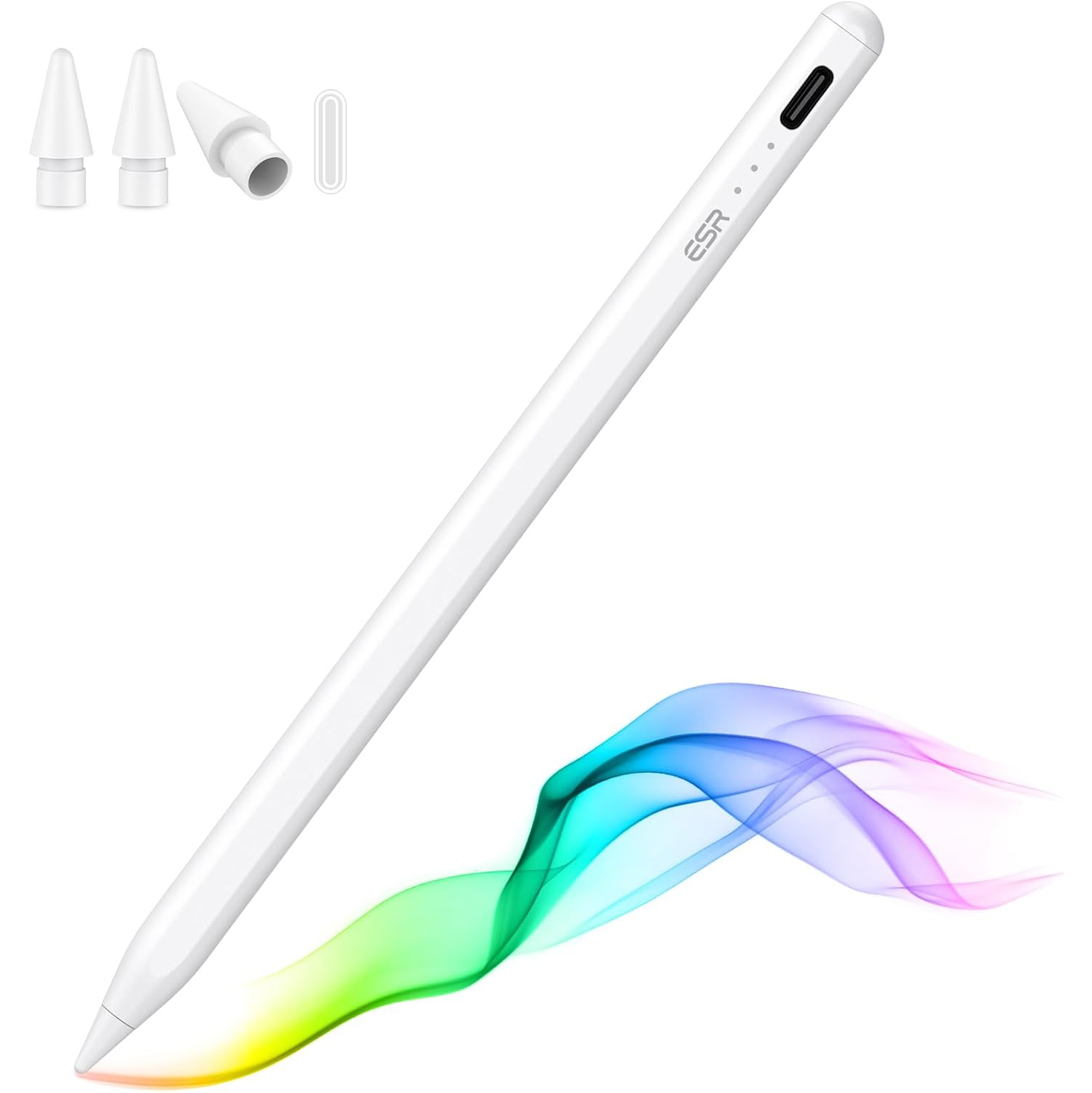 Wireless Charging iPad Pencil for iPad, Tilt Sensitivity and Palm Rejection for iPad Pro 12.9/11, iPad Air 5/4, iPad Mini 6,Standard Charging White
