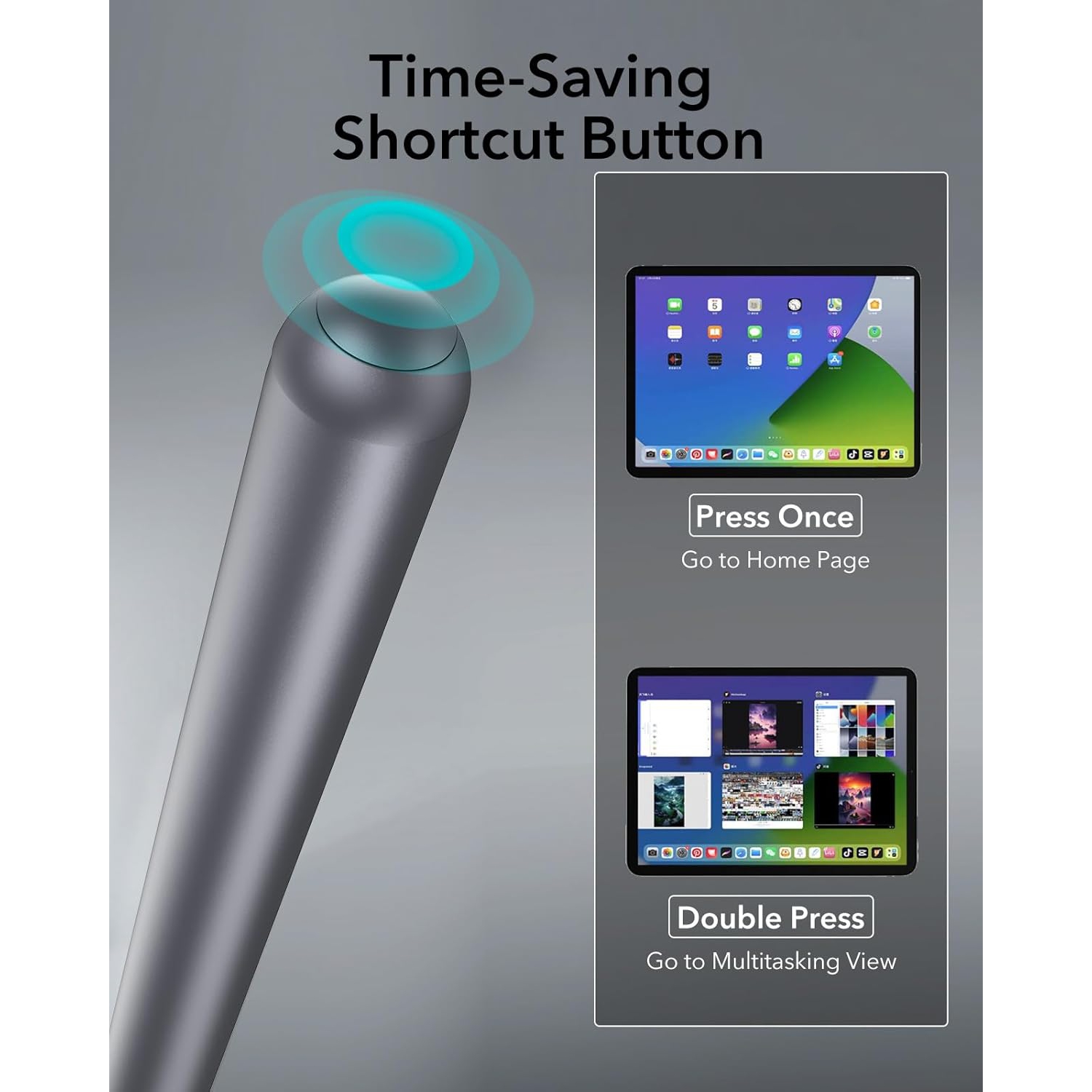 Recharge sans fil iPad Pencil pour iPad, sensibilité à l'inclinaison et rejet de la paume pour iPad Pro 12.9/11, iPad Air 5/4, iPad mini 6, recharge