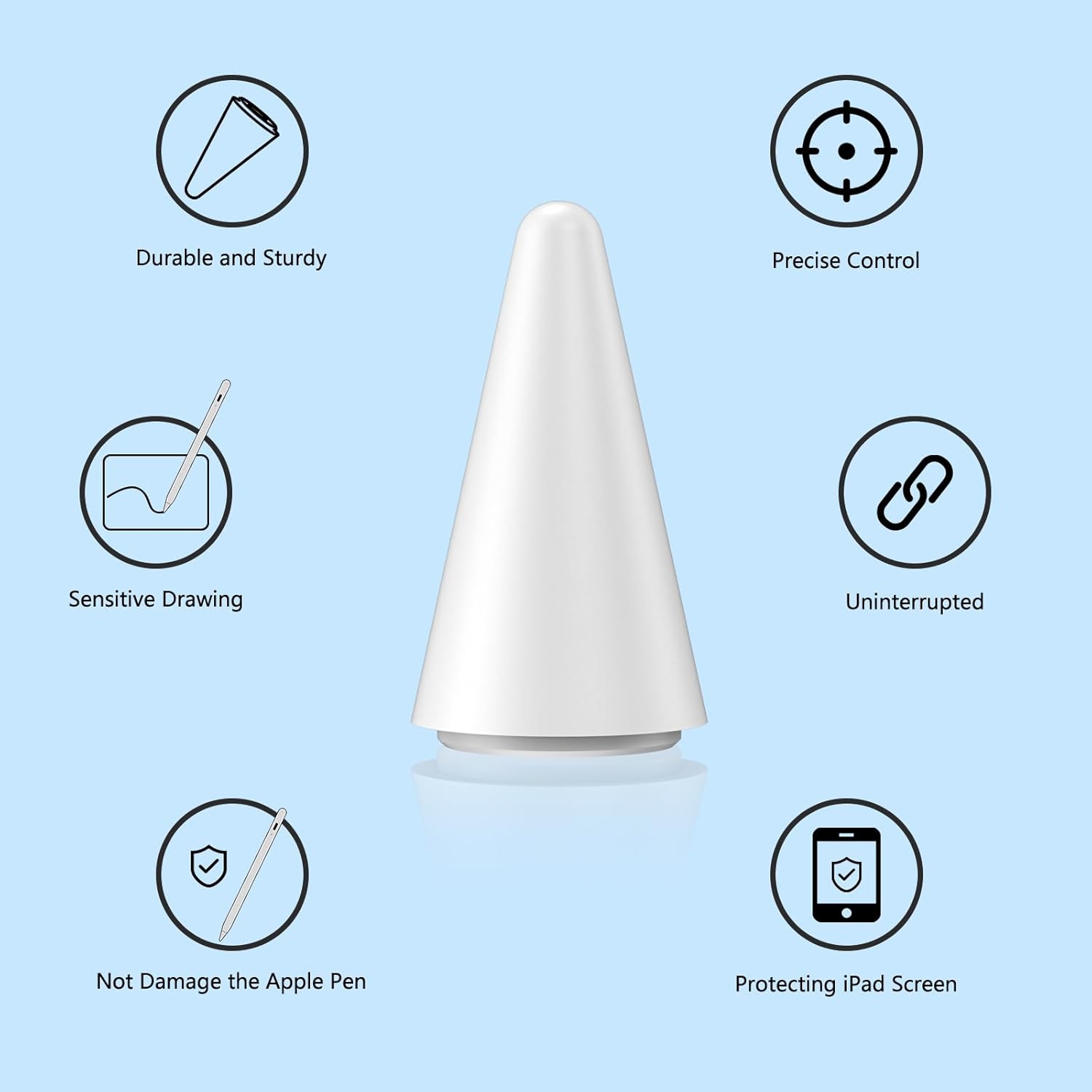 Stylet pour iPad, stylet Active Pencil pour iPad 10ᵉ/9ᵉ/8ᵉ/7ᵉ/6ᵉ d'Apple, iPad Pro 11/12.9 po, iPad Air 5ᵉ/4ᵉ/3ᵉ gén, embouts de stylet