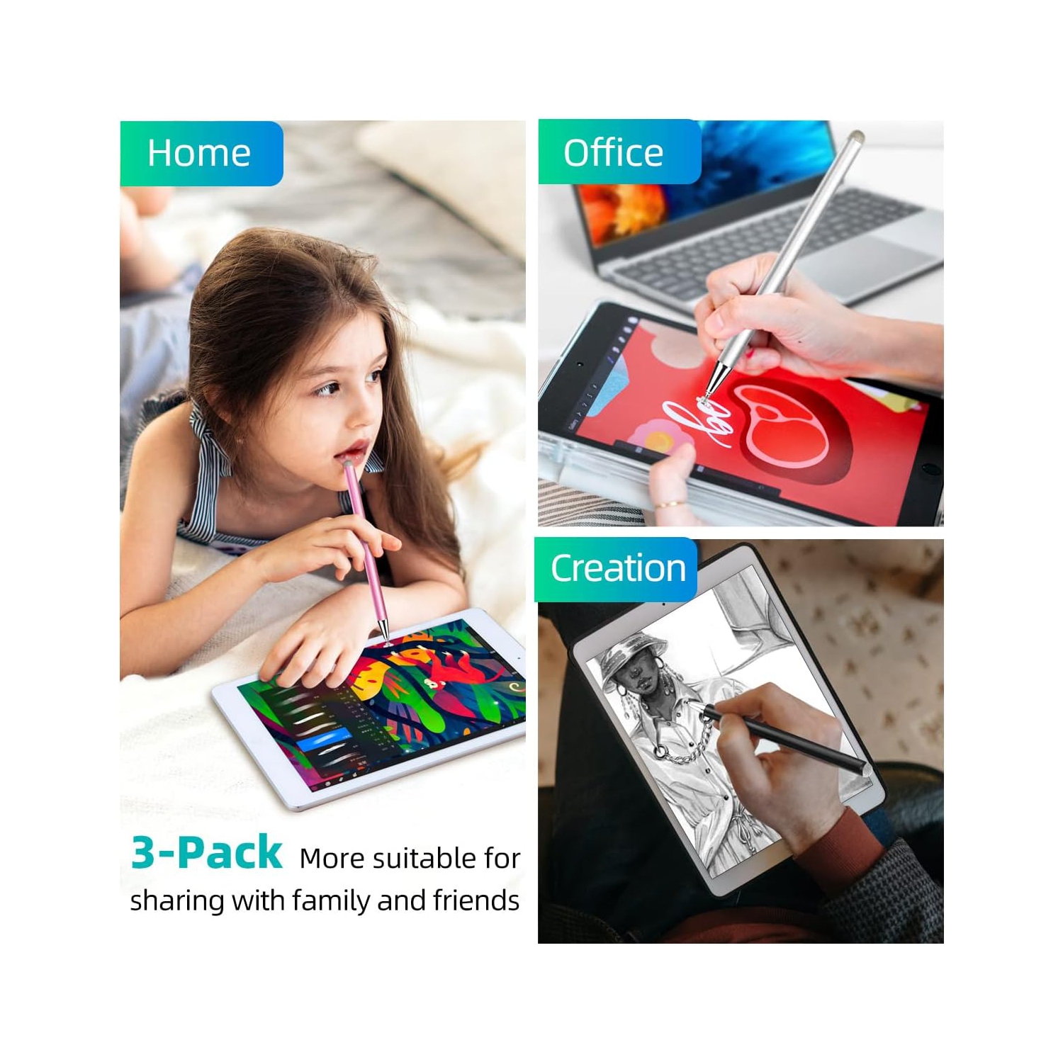 Stylet pour écran tactile, stylet capacitif pour iPad, iPhone Android, téléphone de Samsung, disque pour tablette, styliste, stylet magnétique