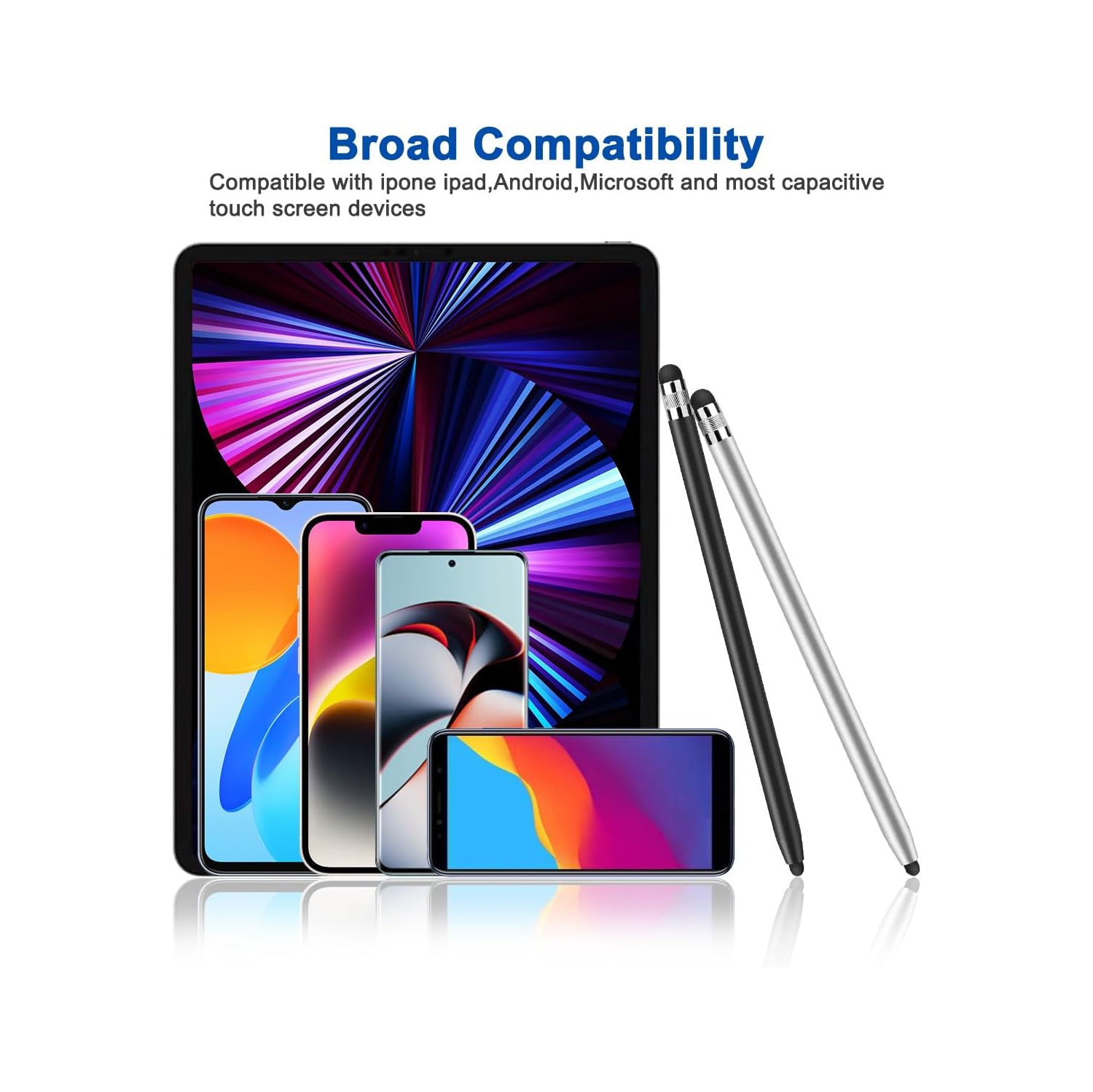 2 Pack Stylus Pens for Touch Screens, Sensitivity Precision Capacitive Stylus Pen for iPad iPhone Samsung Tablets all Universal Touchscreen Devices,