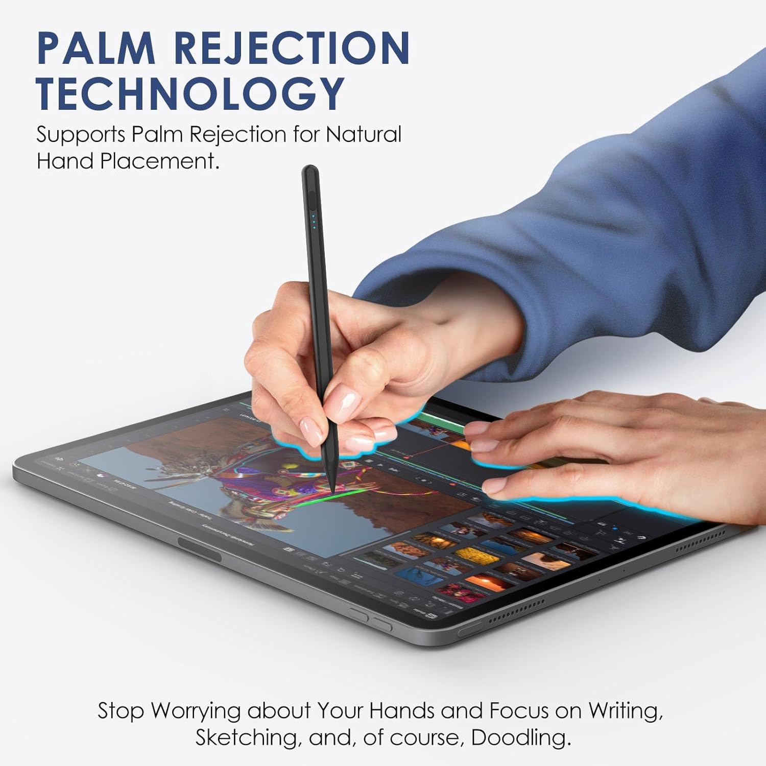 Stylet pour iPad 2018-2024, recharge rapide iPad Pencil compatible avec iPad Pro, iPad mini, iPad Air, iPad, iPad, noir d'Apple