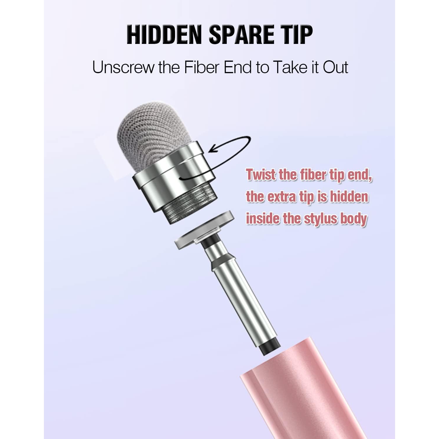 High Precision Universal Stylus Pens for Touch Screens, Stylus Pen for iPad Compatible with Apple, iPhone, iPad, Android, Microsoft Tablets, Pink,