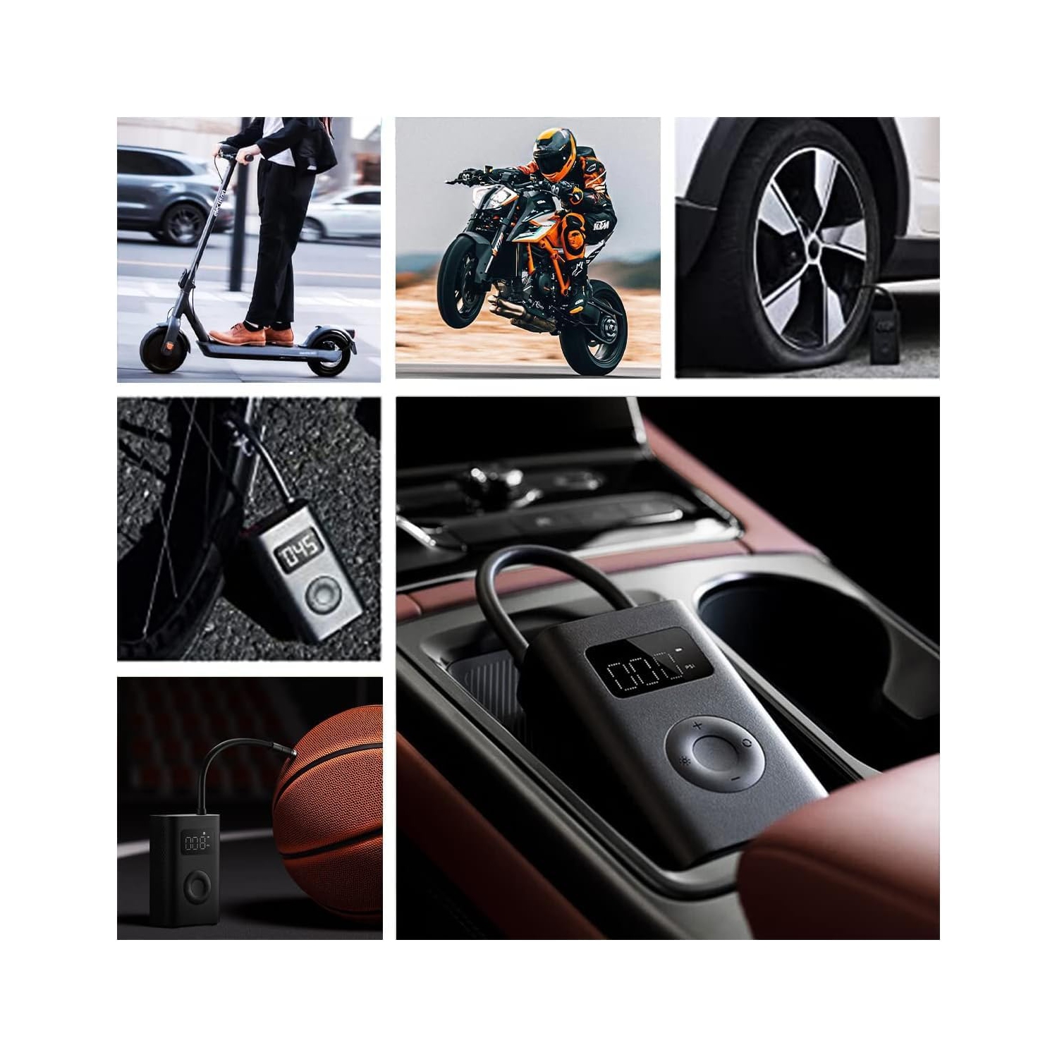 Xiaomi Portable Electric Air Compressor 2, Cordless 150 PSI Tire Inflator Electric Air Pump with Digital Tire Pressure Detection for Car, Scooter,