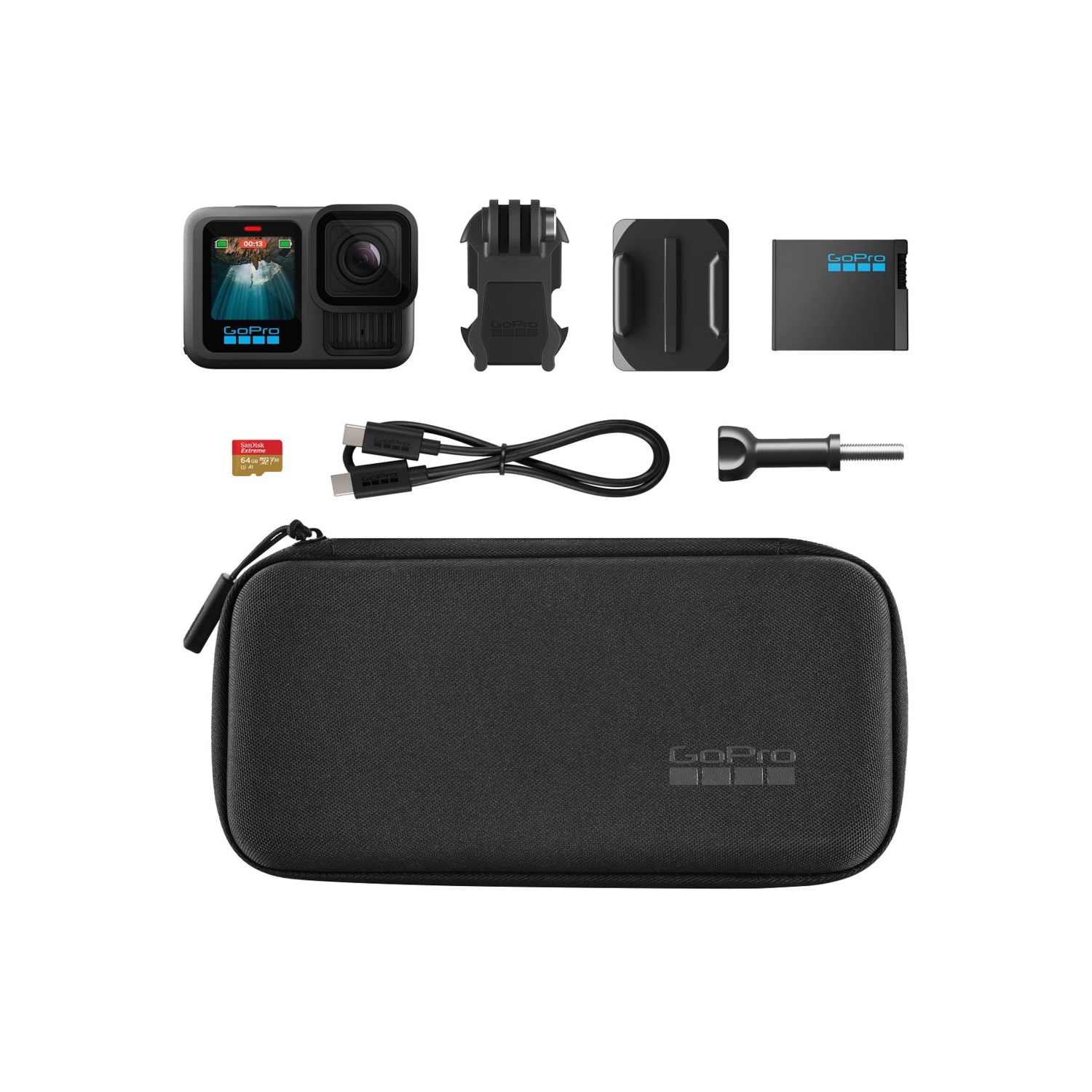 Ensemble spécial caméra d'action GoPro HERO13 Black - Ensemble d'accessoires 128&nbsp;Go