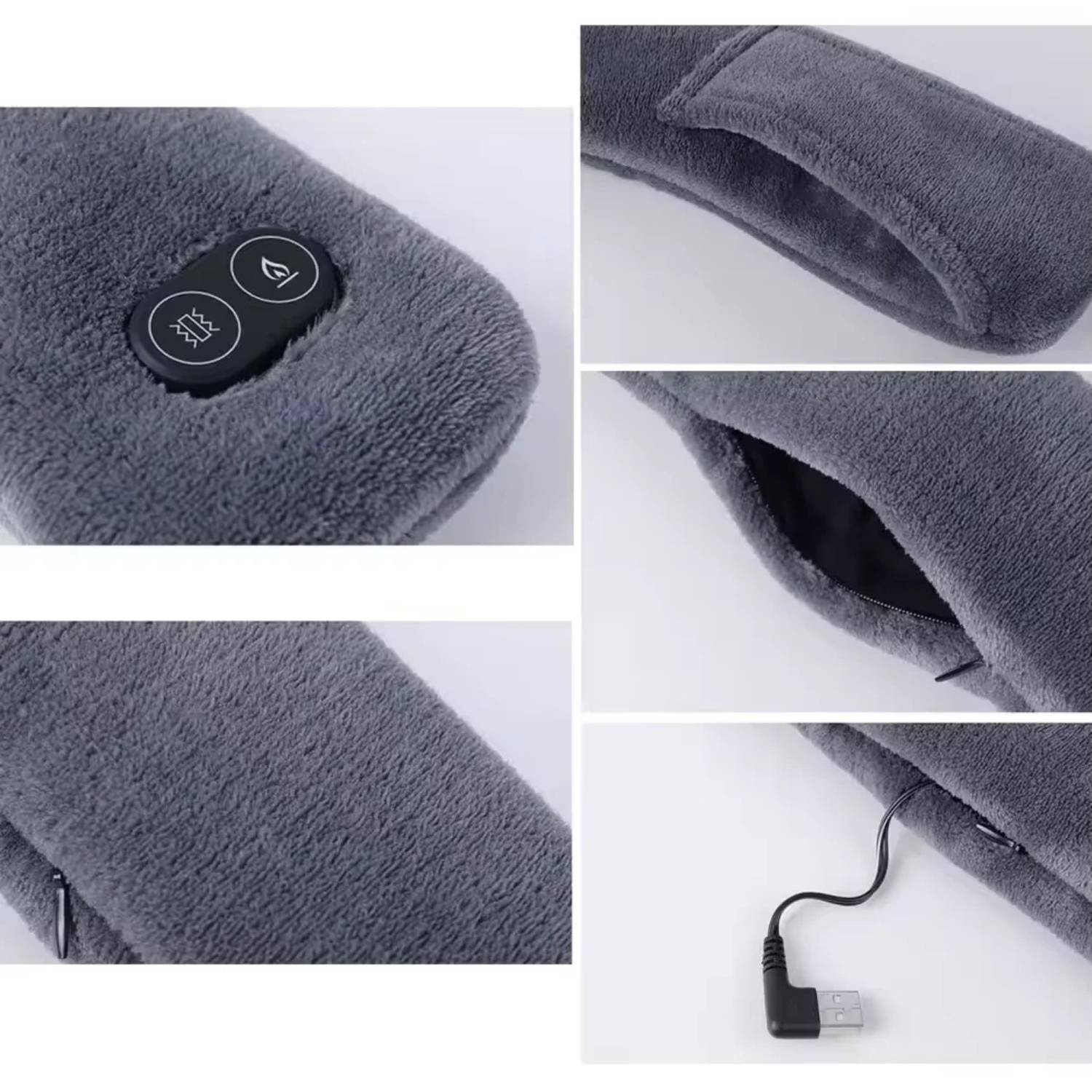 TUTT Heated Scarf with Neck Vibrating Massager | 5,000 mAh Power Bank | 3 Heat and Vibration Levels | Unisex Electric Neck and Shoulder Heating Pad |