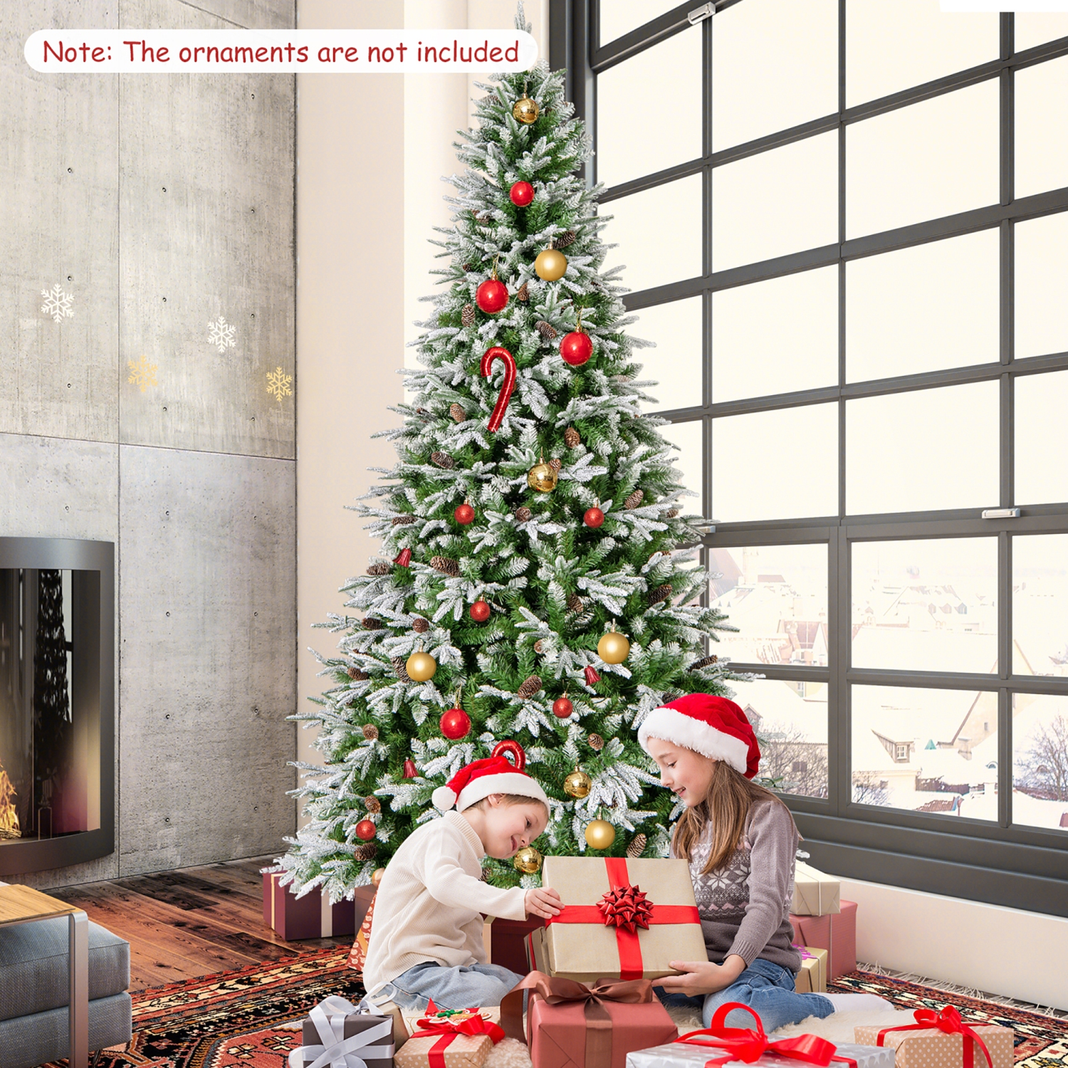 Gymax 6/7.5/9 ft Artificial Christmas Tree w/ 765/1135/1871 Branch Tips 280/470/690 Lights