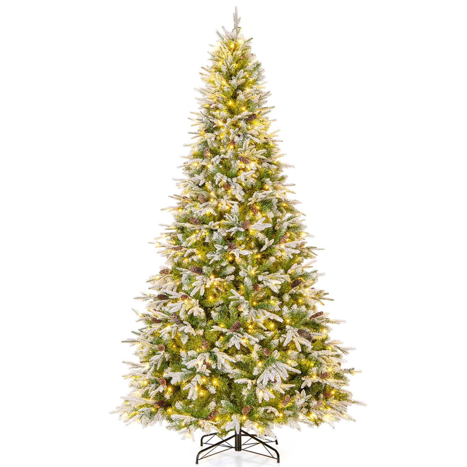 Gymax 6/7.5/9 ft Artificial Christmas Tree w/ 765/1135/1871 Branch Tips 280/470/690 Lights