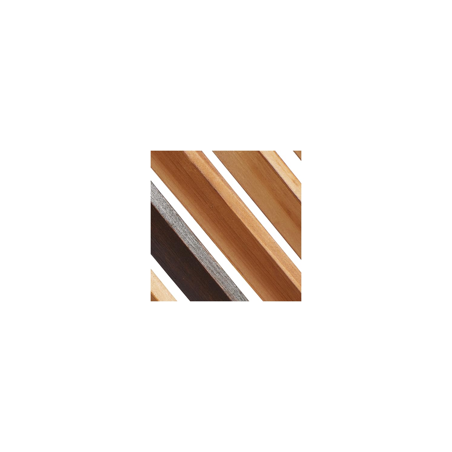 Deco – Décoration murale géométrique en bois à lattes 79, ensemble de 3 12 larg., 35 haut. (Po), brun