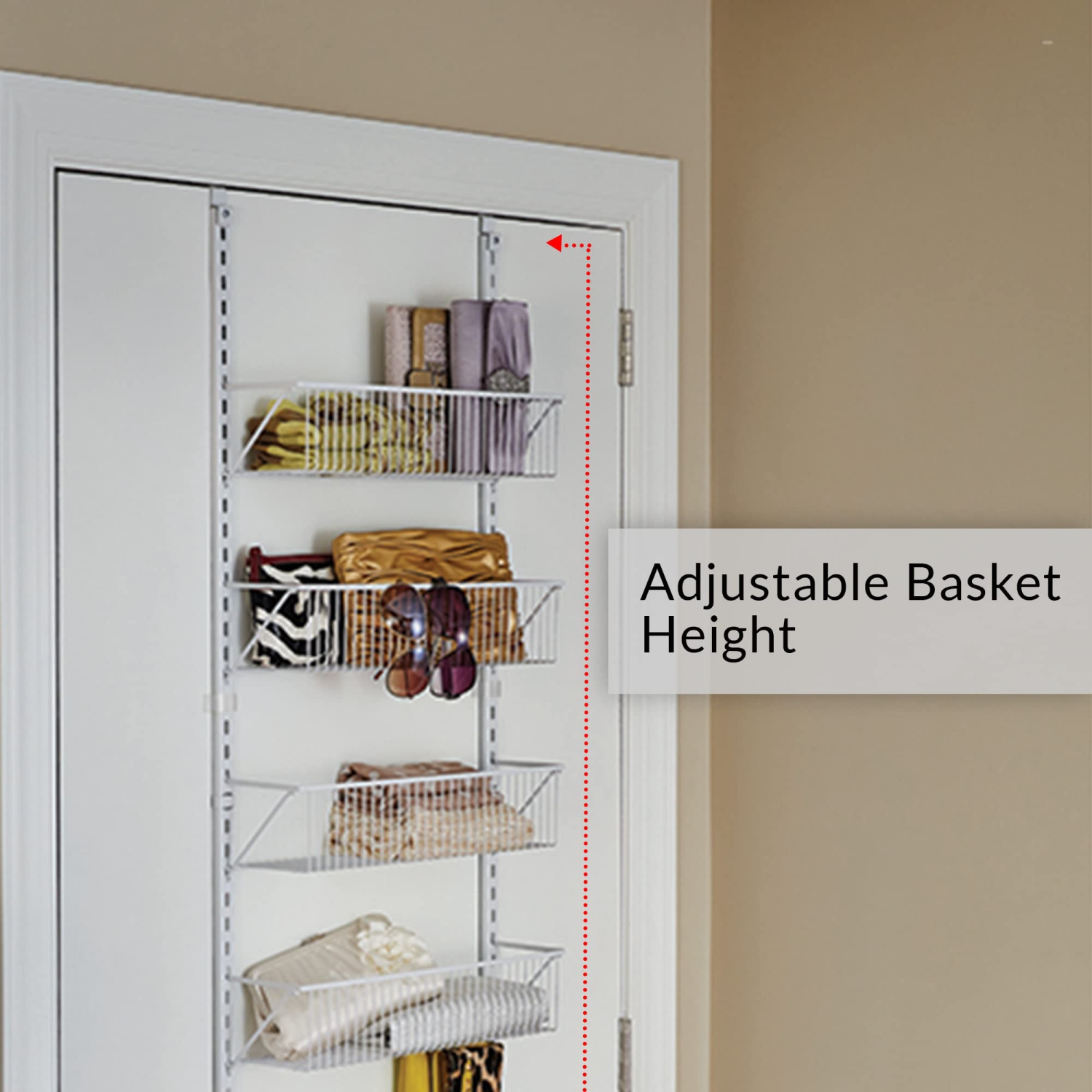 ClosetMaid 97535 Adjustable Wall & Door 8-Tier Basket Organizer, 18",White