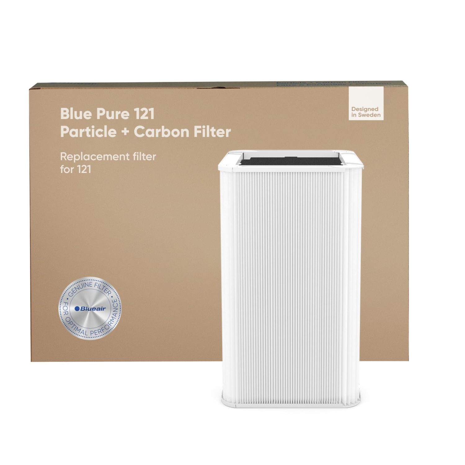 BLUEAIR Blue Pure 121 Genuine Replacement Filter, Particle and Activated Carbon, Fits Blue Pure 121 Air Purifier,white