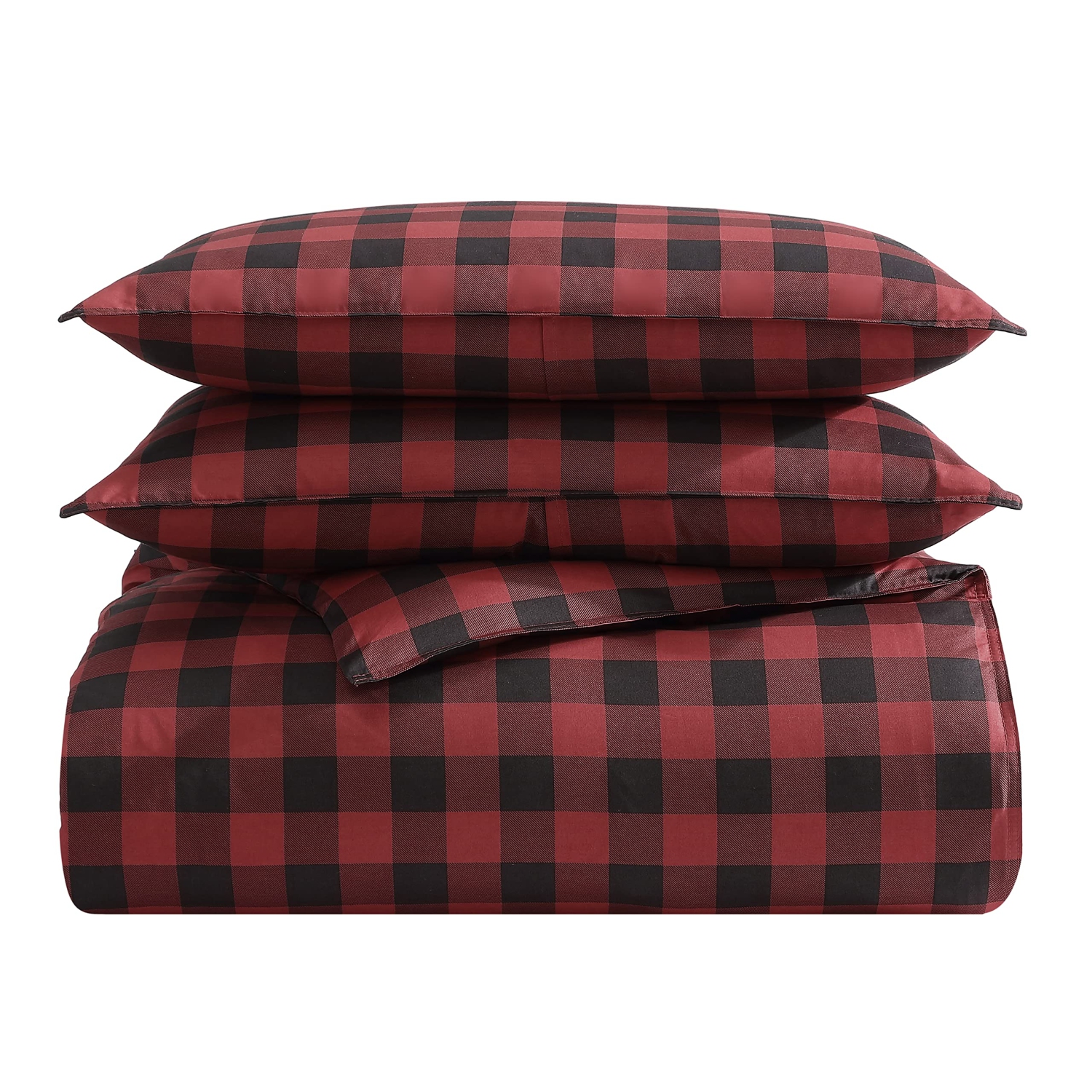 Eddie Bauer 210704 Mountain Plaid Comforter Set, Full/Queen, Scarlet Red