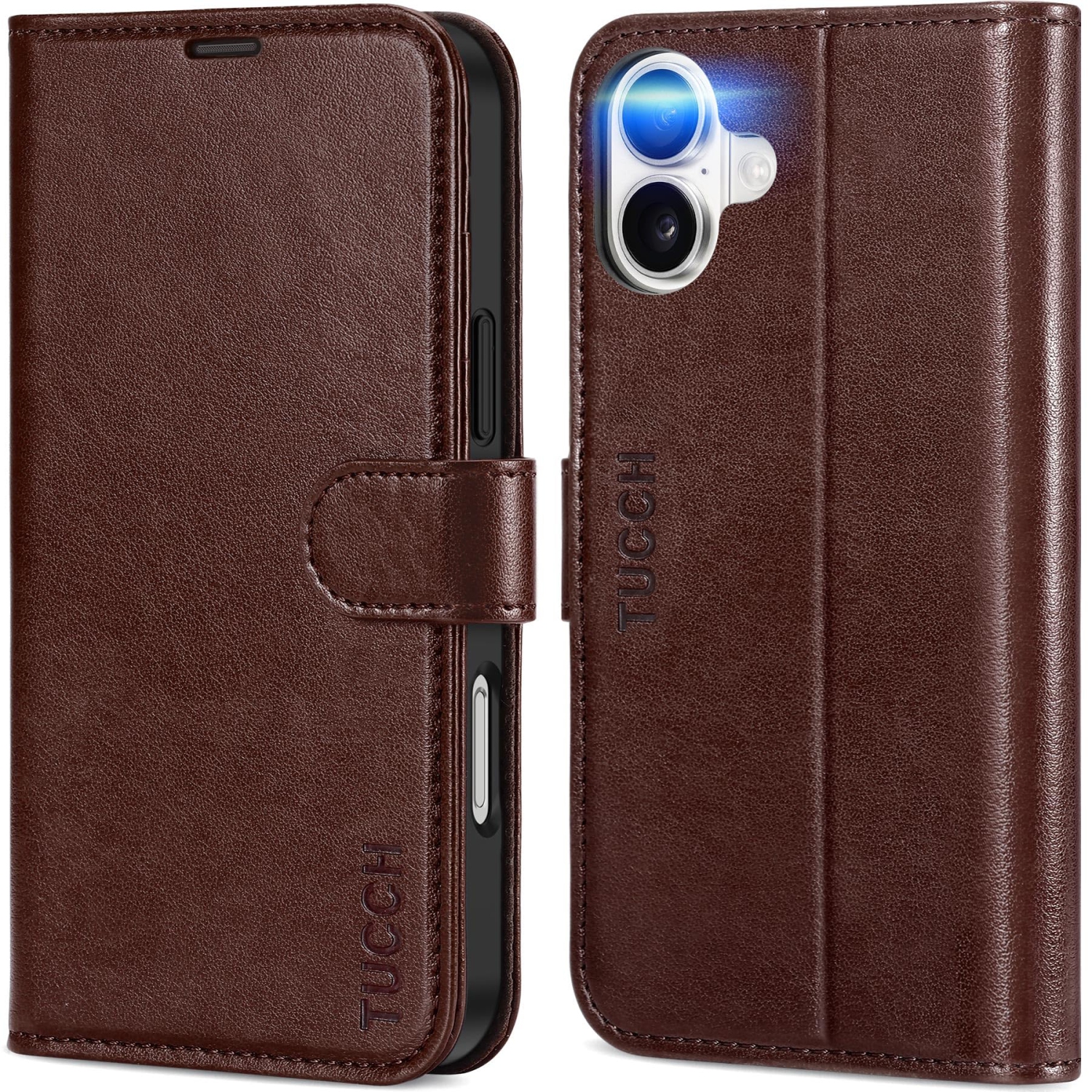 IPhone 16 Plus 6,7&nbsp;po, étui portefeuille avec béquille, étui à rabat magnétique avec blocage RFID, 4 fentes pour cartes, intérieur en TPUR