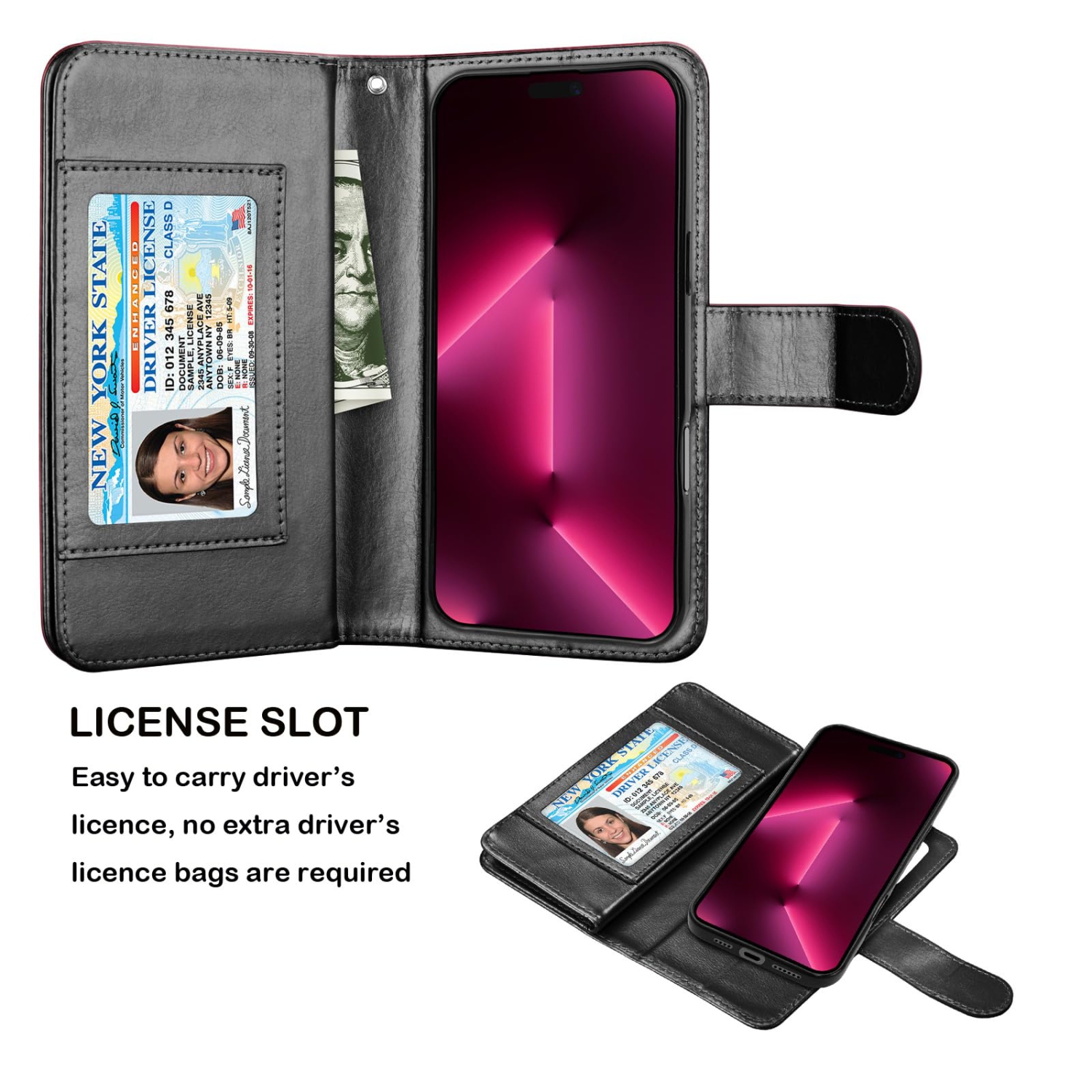 iPhone 16 Plus 6.7" 2024, for iPhone 16 Plus Case, 9 Card Slots PU Leather ID Credit Holder Folio Flip Detachable Kickstand Magnetic Phone Cover &