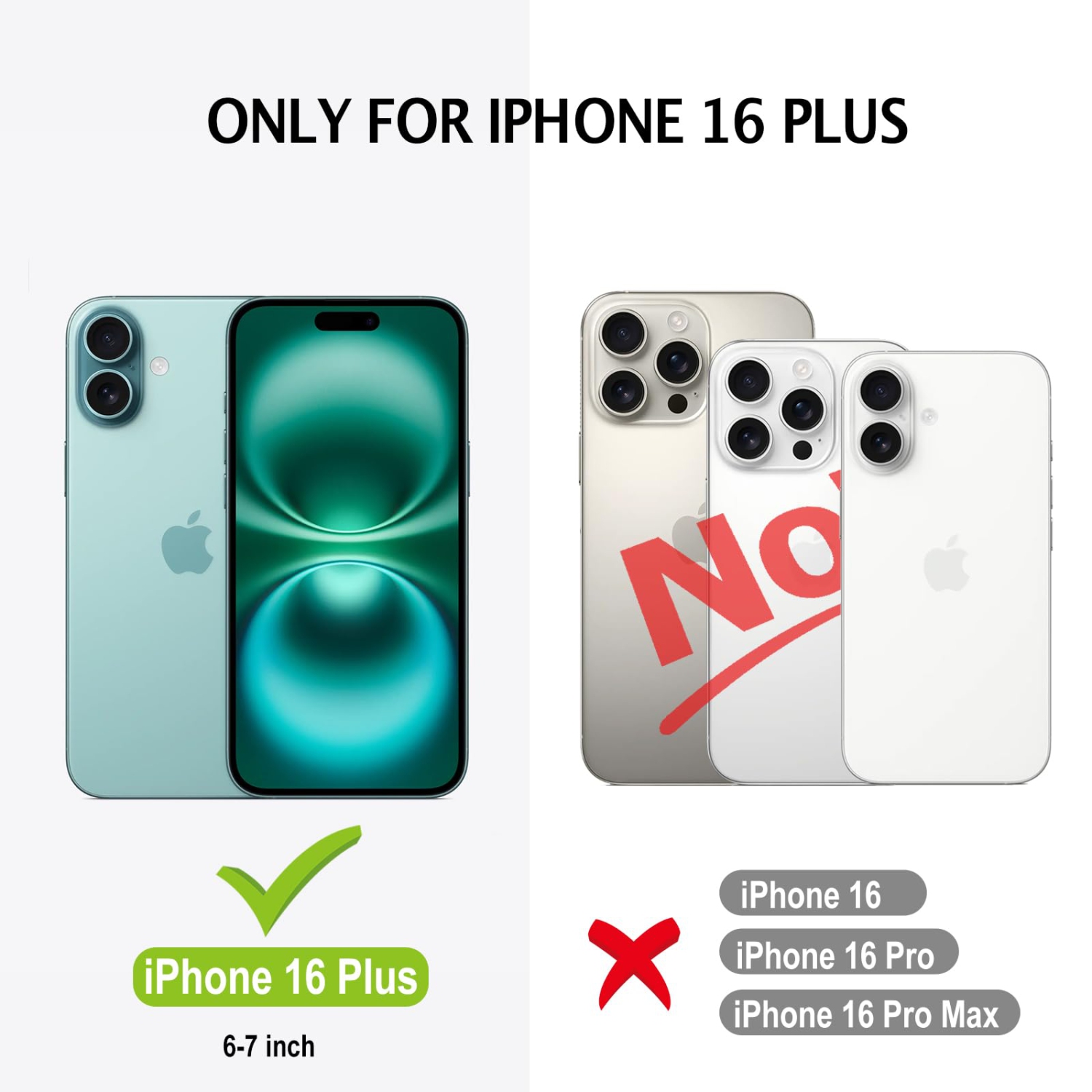 IPhone 16 Plus, étui souple en cuir PU avec porte-carte, béquille, étui protecteur mince, rabat pour iPhone 16 Plus 6,7&nbsp;po