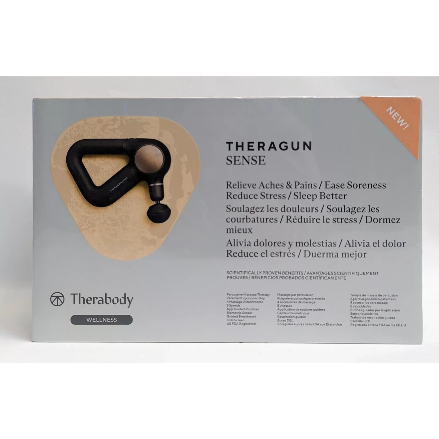 Therabody Handheld Percussive Massage Gun for Mind & Body - Theragun Sense - Black