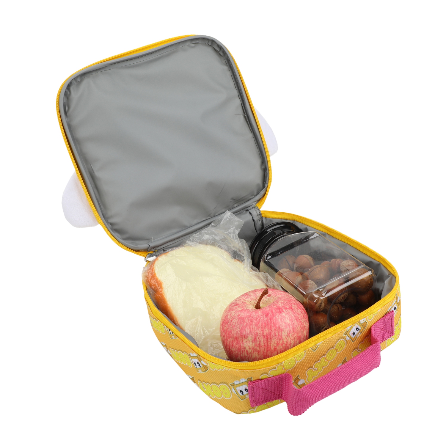 LankyBox Fuzzy Face 3-D Ears Kids Lunch Bag