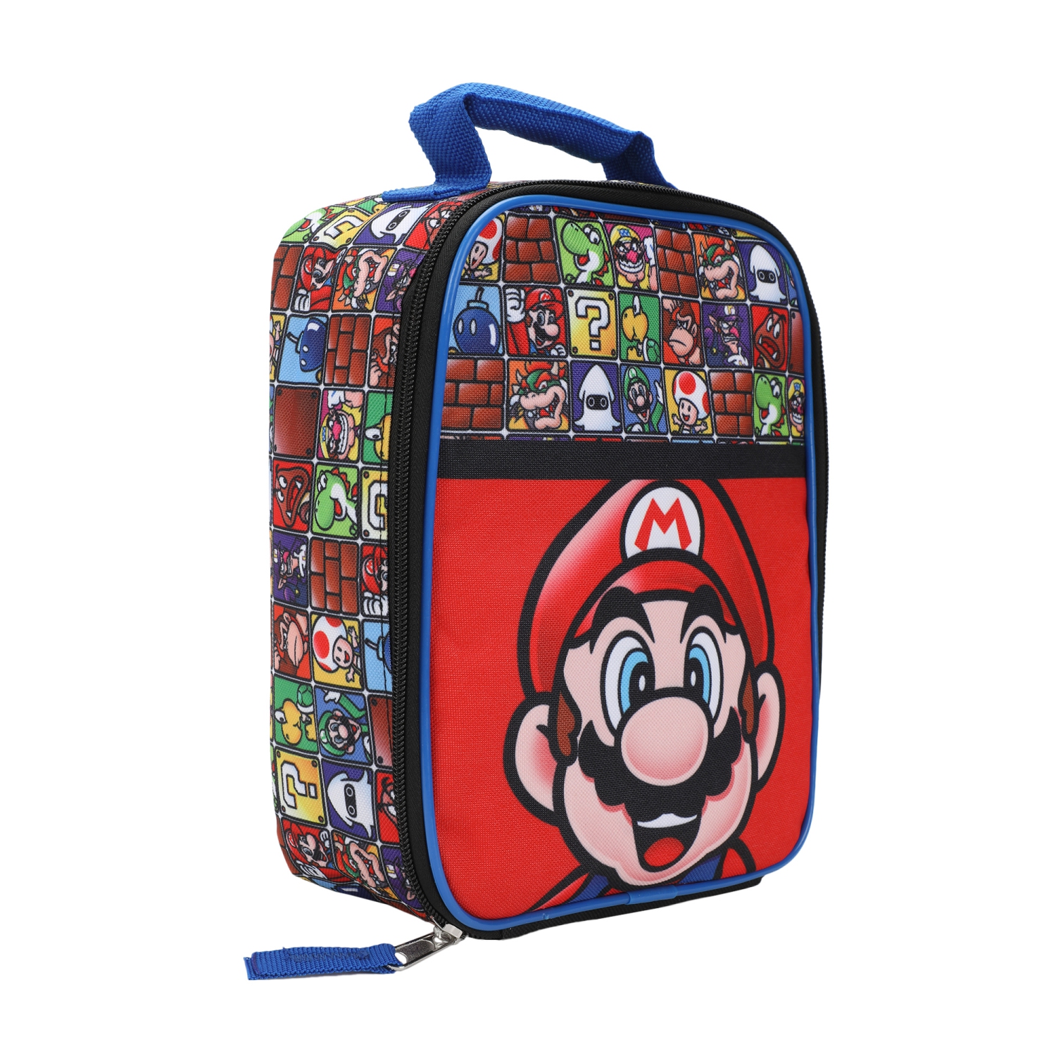 Super Mario Bros. Character Tiles Kids Dual Compartment Insulated Lunch Bag