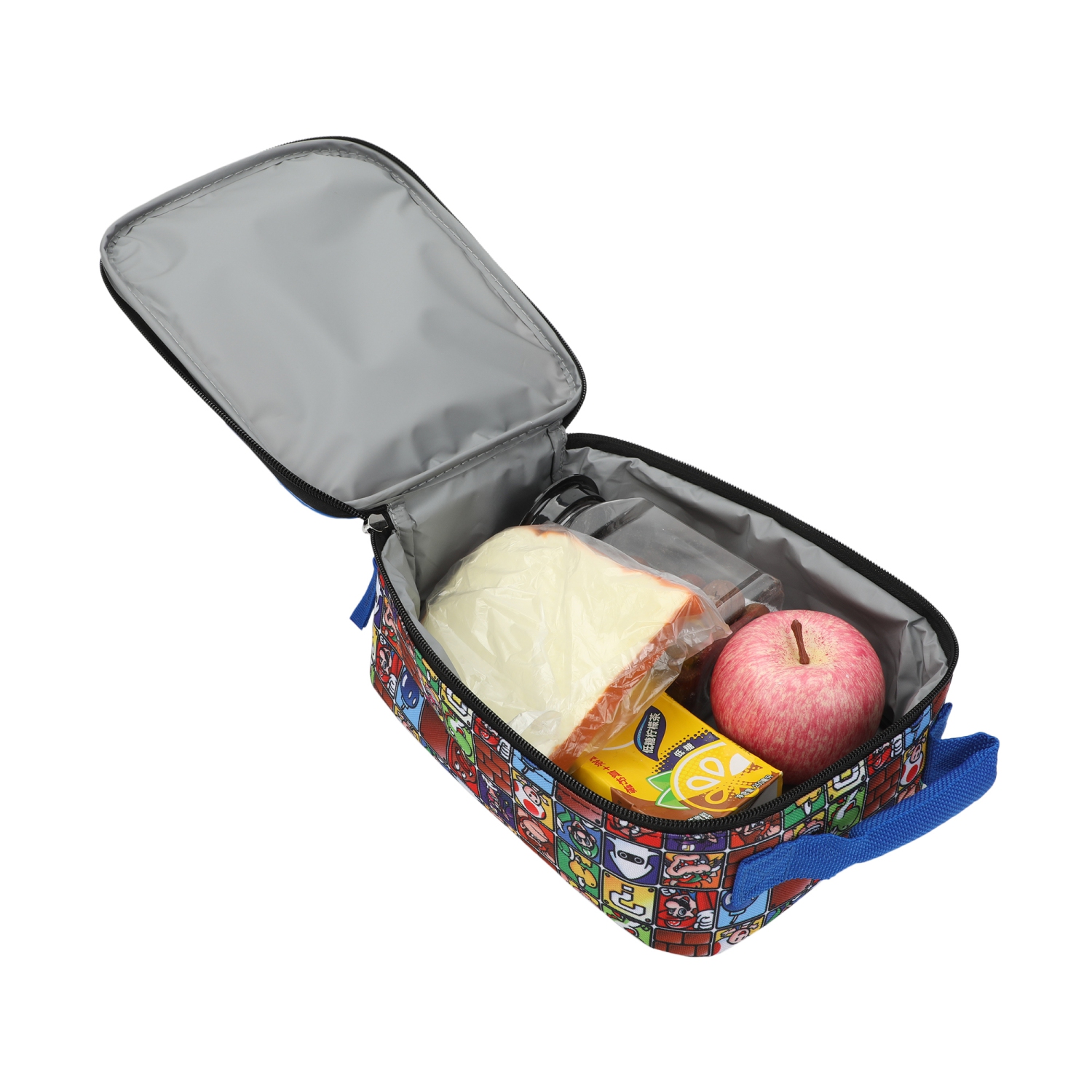 Super Mario Bros. Character Tiles Kids Dual Compartment Insulated Lunch Bag