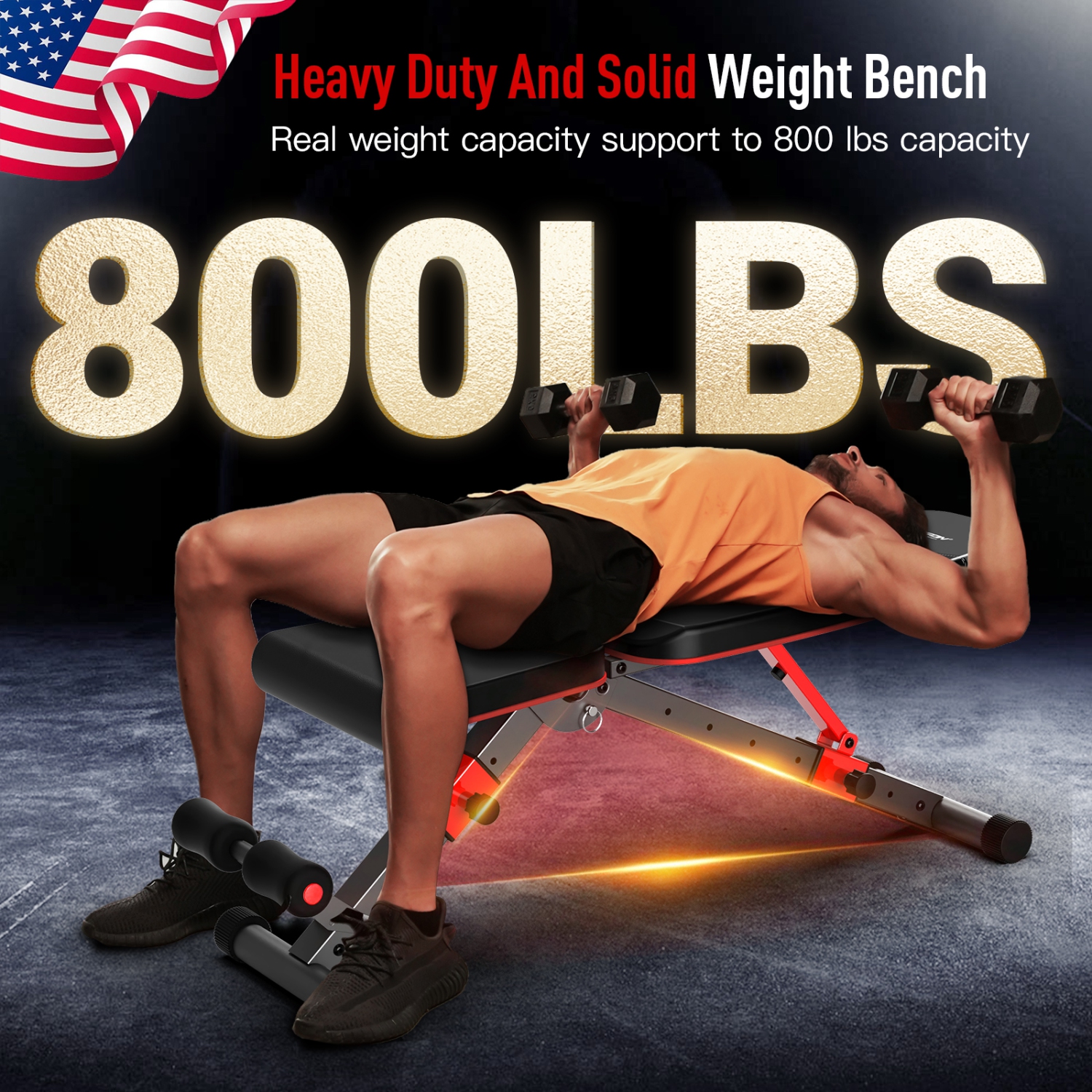 HARISON Adjustable Weight Bench with Leg Extension and Preacher Pad, Flat Incline Decline Exercise Bench for Home Workout Weight Training