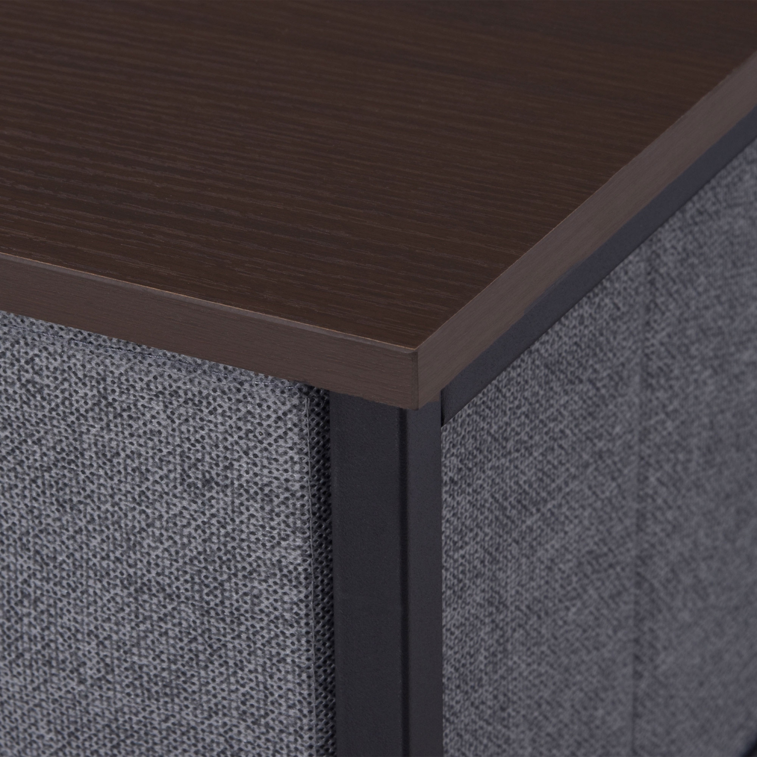 Commode de HOMCOM pour chambre à coucher avec 7 tiroirs, commode avec cadre en métal, commode en tissu pour salon, entrée, couloir, gris foncé