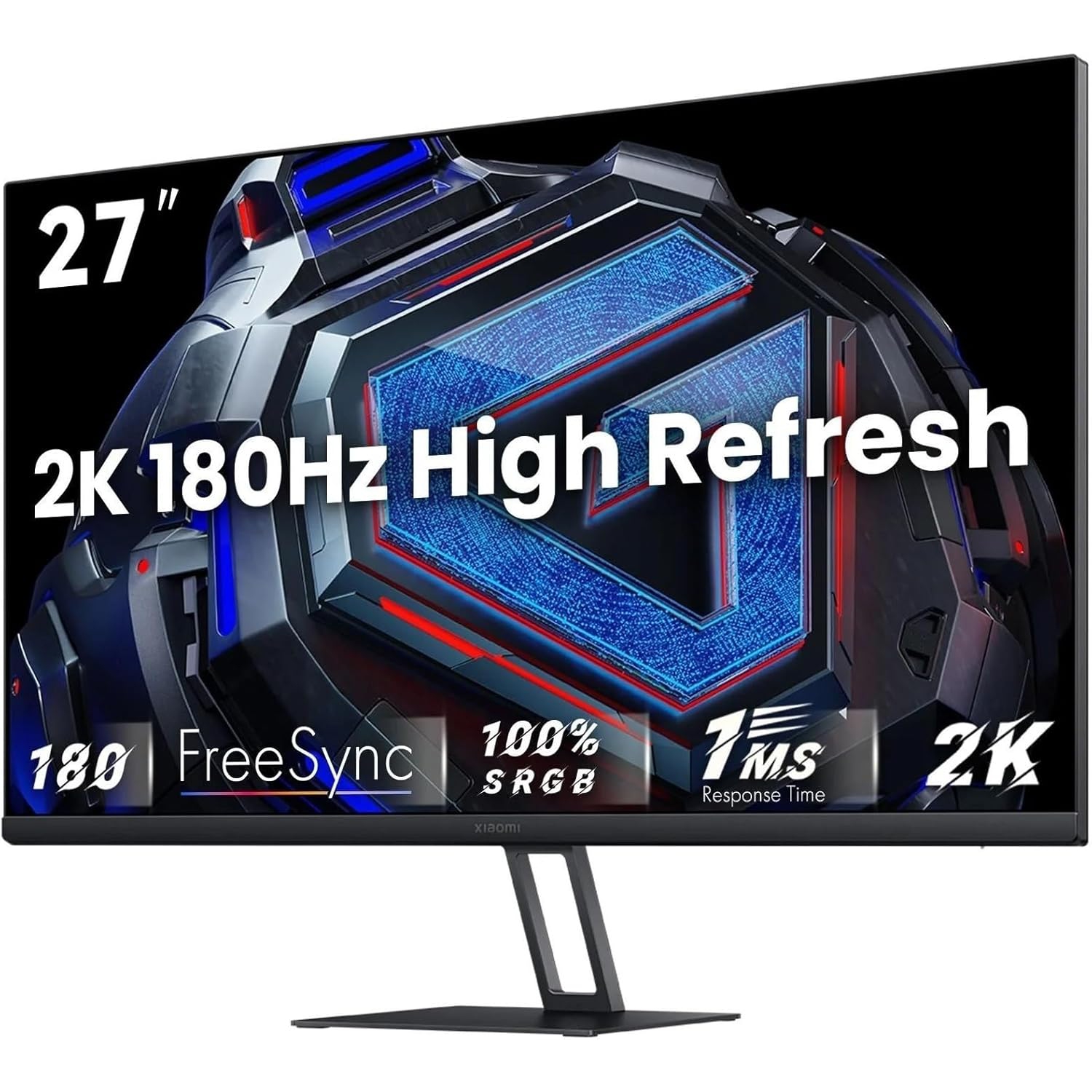 Xiaomi 2K Gaming Monitor G27Qi, QHD 2560×1440, Fast IPS, 180Hz 1ms, AMD Freesync, 100% sRGB, 178 Viewing Angle, 2× HDMI2.0 DP 1.4×2, Black