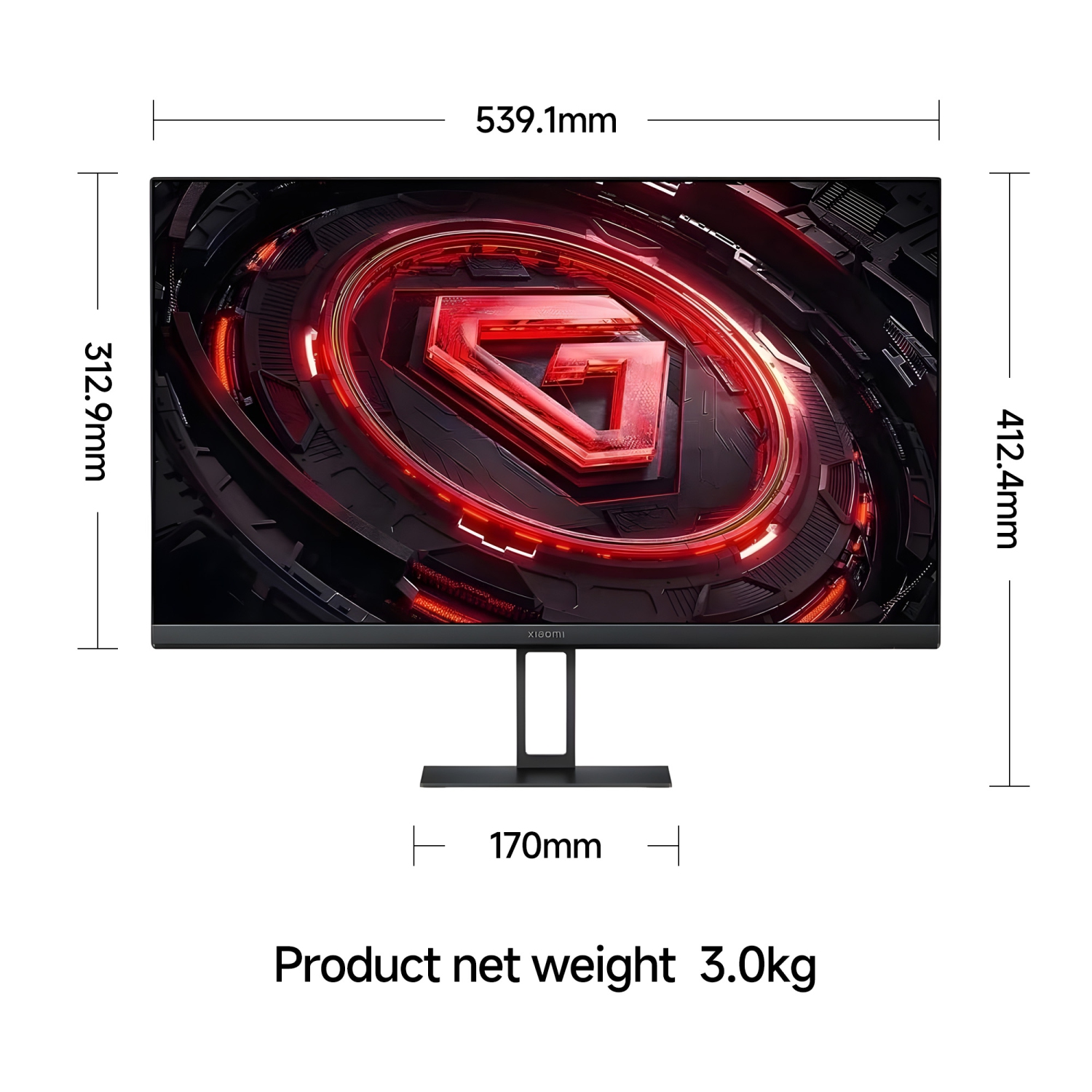 Xiaomi Gaming Monitor G24i, FHD 1920×1080 99% sRGB, Fast IPS 180Hz 1ms, AMD Freesync, 178 Viewing Angle, HDMI 2.0 ×1 DP 1.4×1, Black