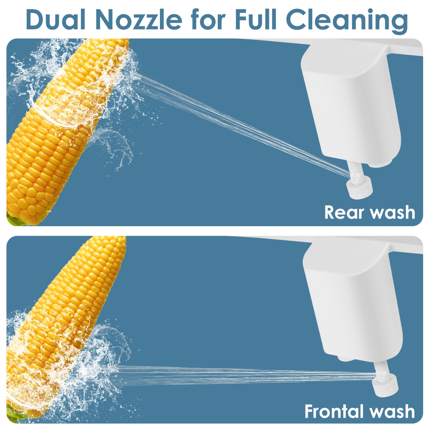 Accessoire de bidet pour grille-pain ultramince, embout double, embout hygiénique autonettoyant et pression d'eau réglable