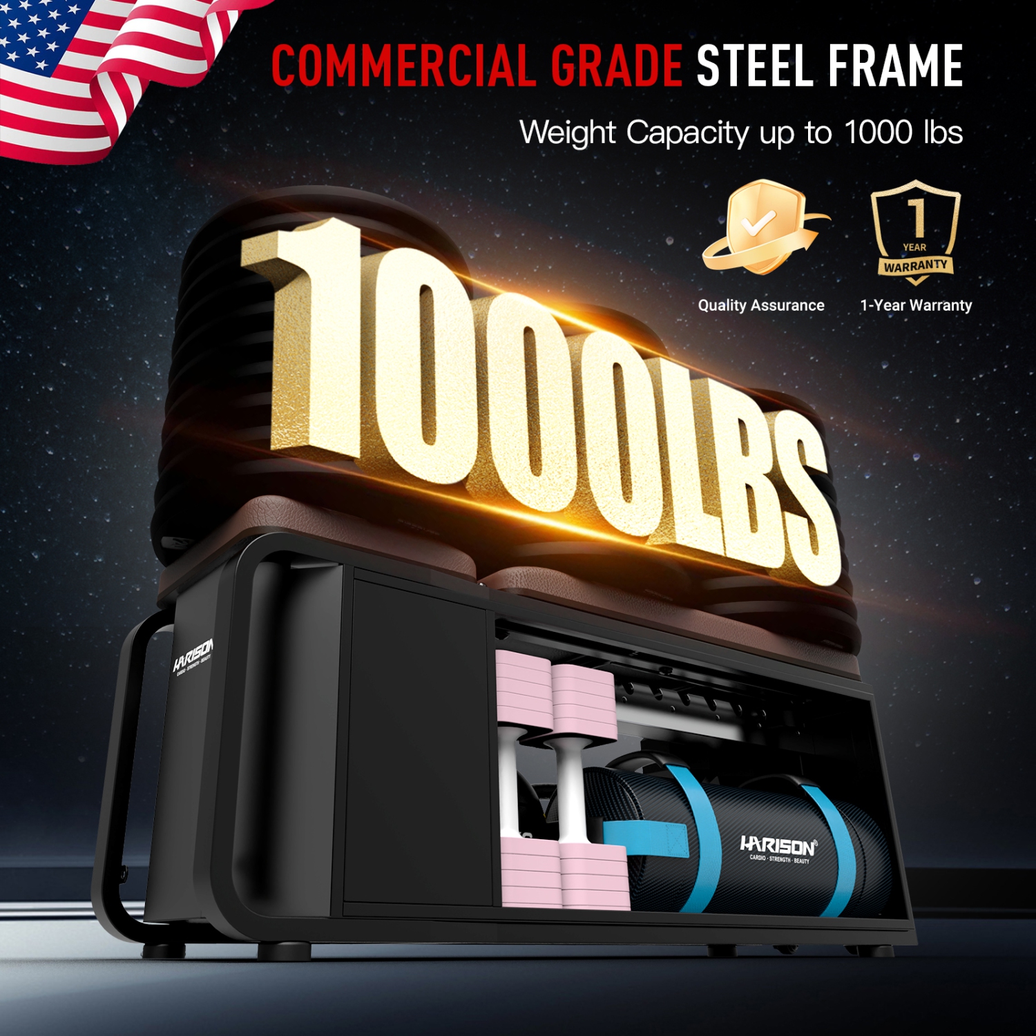 Banc de musculation ajustable de HARISON avec extension de jambes et coussin de flexion, banc d'entraînement avec extension de jambes et machine à