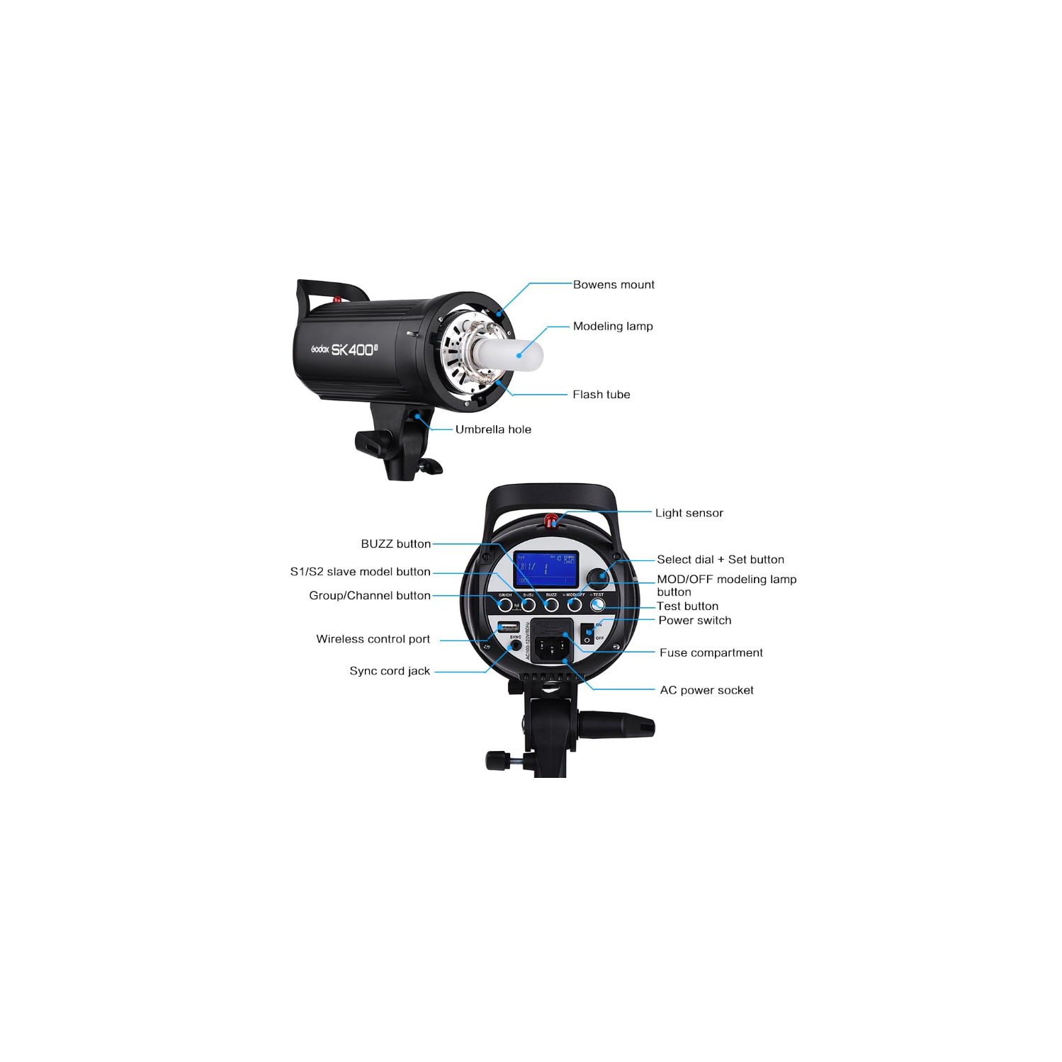 Refurbished - Godox SK400II Professional Studio Flash Strobe Light