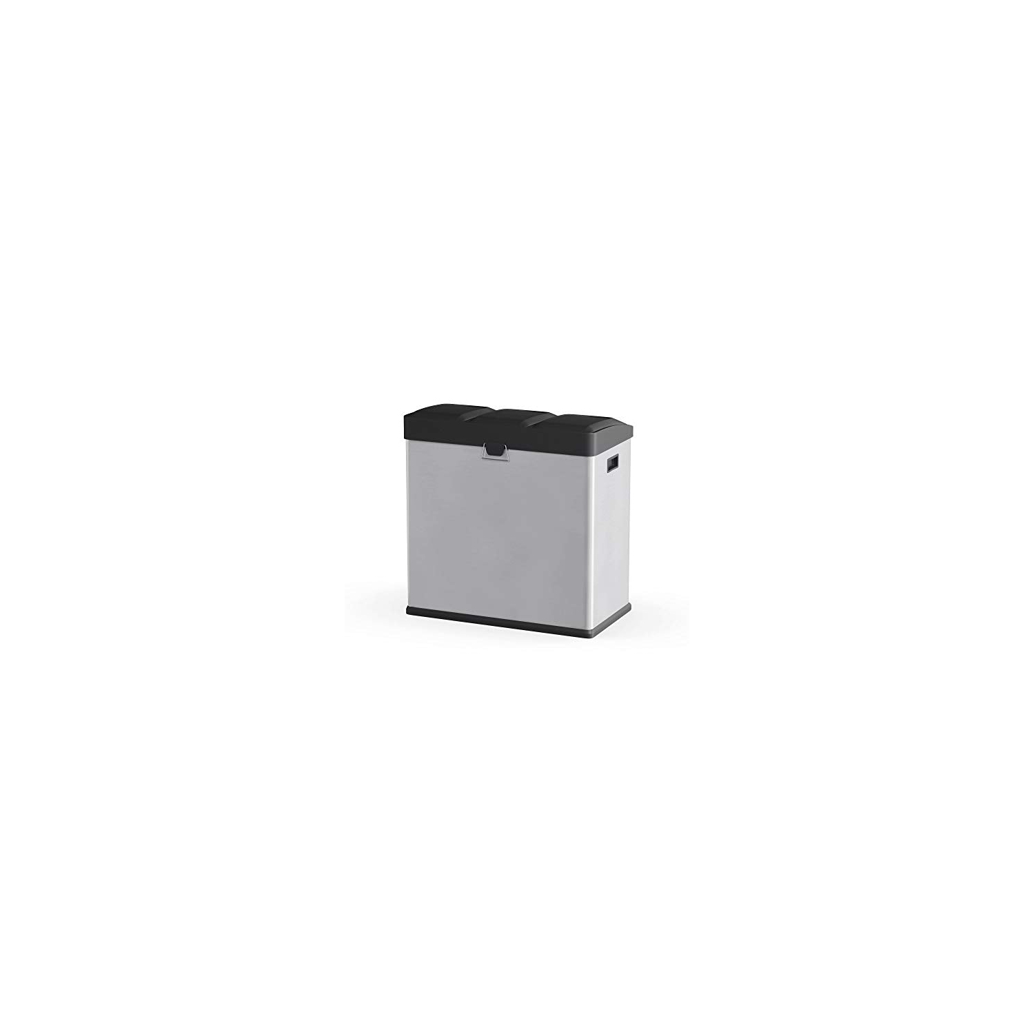 The Step N' Sort 16-Gal. 3-Compartment Stainless Steel Trash and Recycling Bin