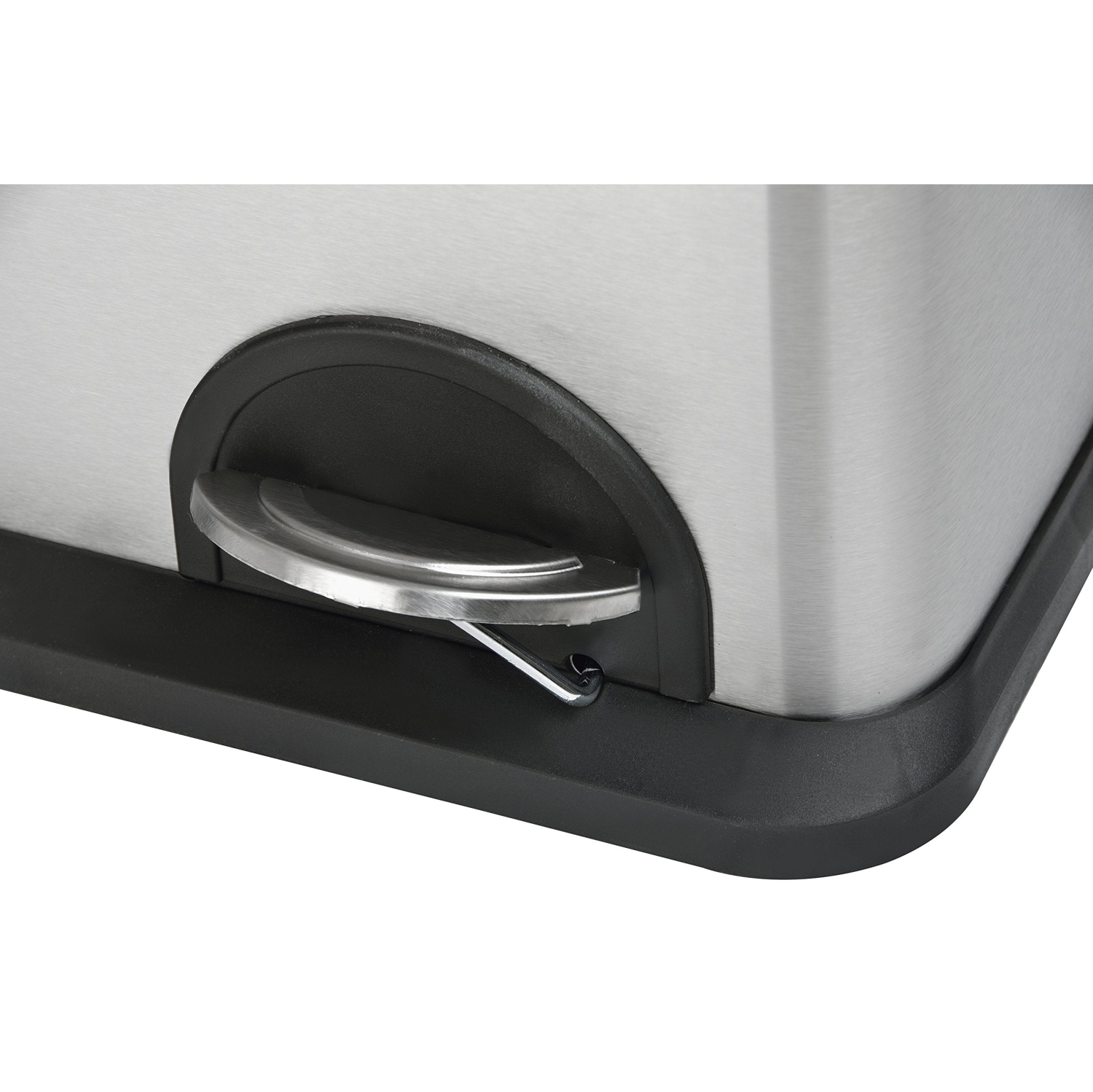 The Step N' Sort 16-Gal. 3-Compartment Stainless Steel Trash and Recycling Bin