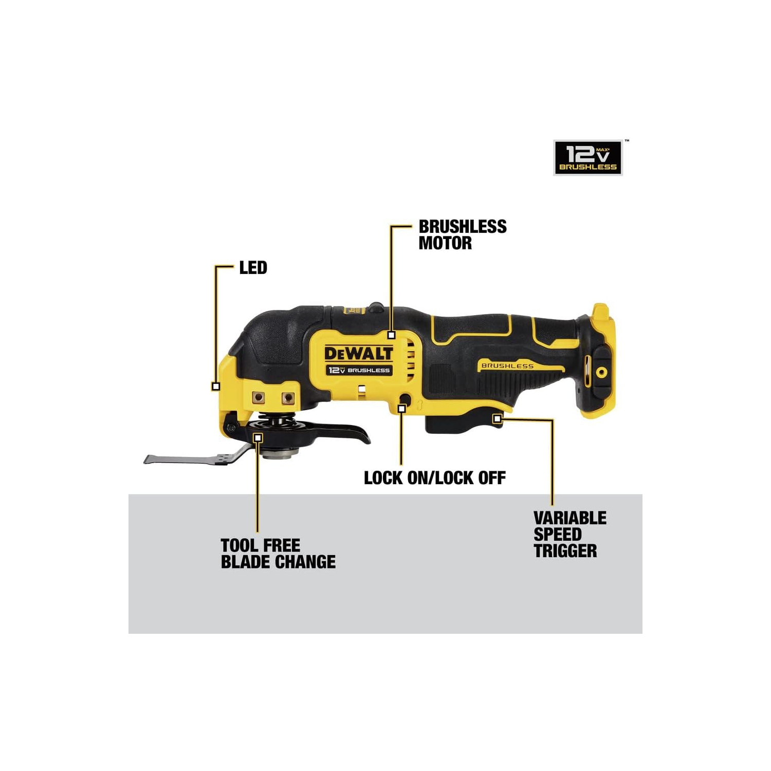 DEWALT 12V MAX XTREME Compact Brushless Cordless Oscillating Tool (Tool Only)