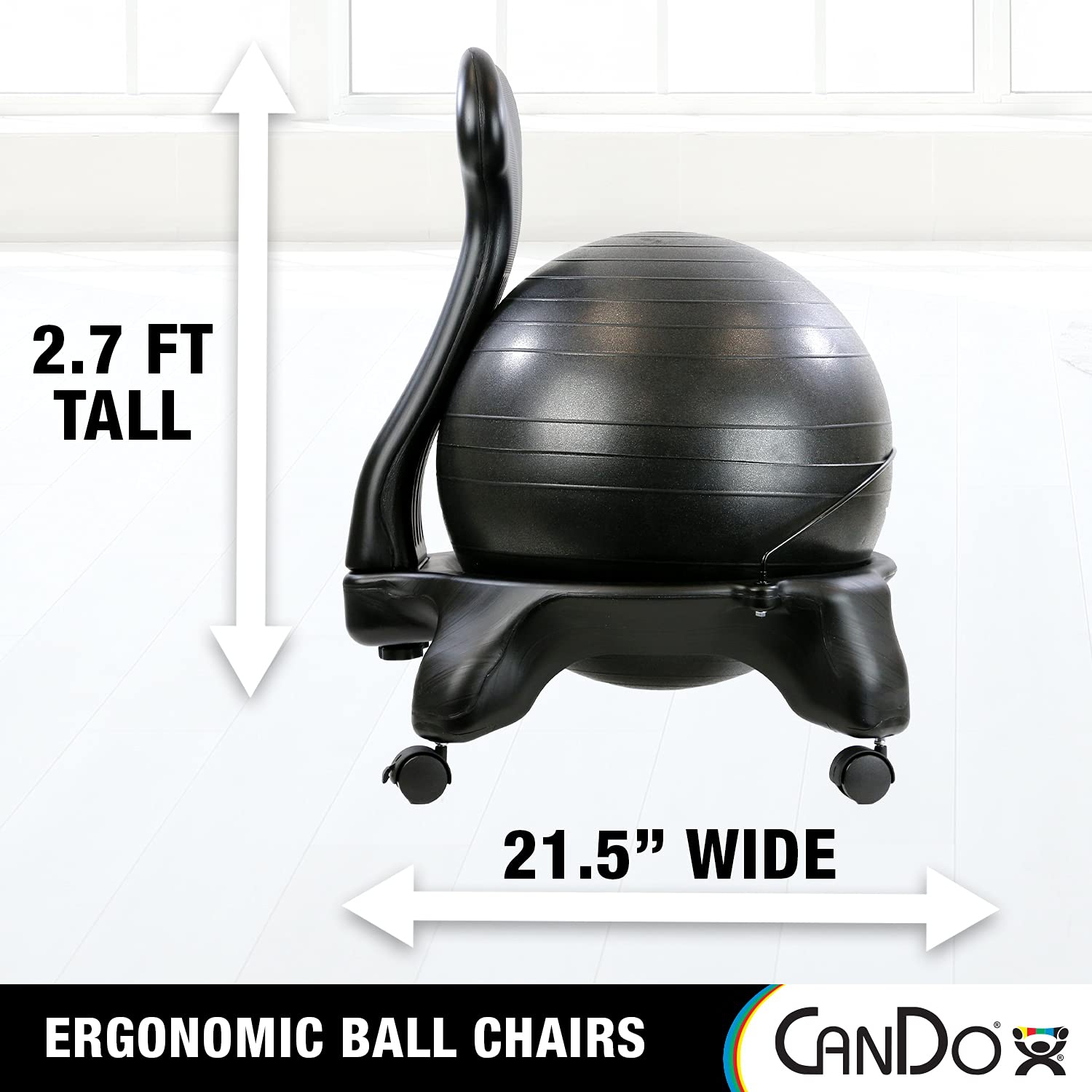 Chaise à ballon d'exercice ergonomique et gonflable à siège actif avec pompe à air pour la maison, le bureau et la salle de classe