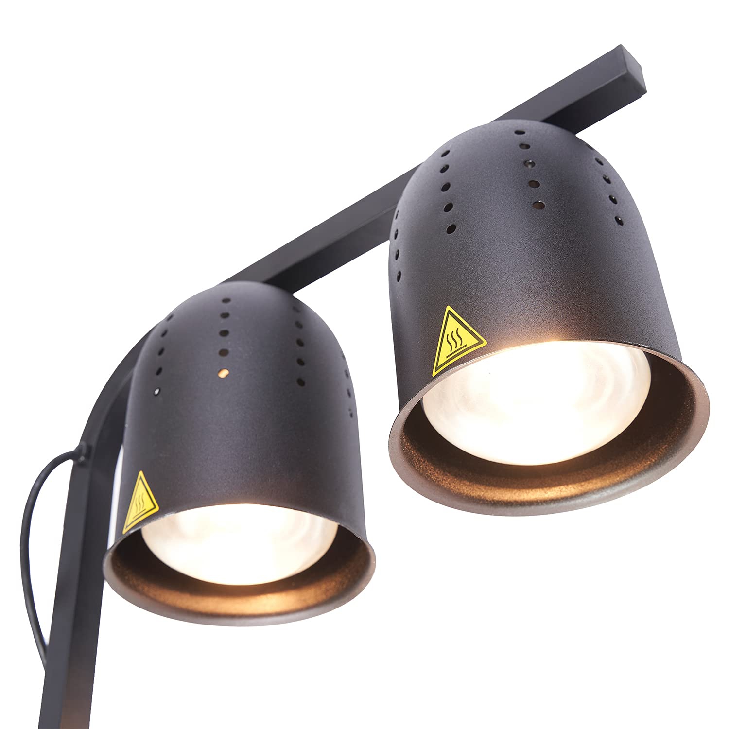 SYBO DL2112 Commercial Grade Food Heat Lamp Portable Electric Food Warmer 2-Bulb with Free-Standing, 500W, Black(Black)