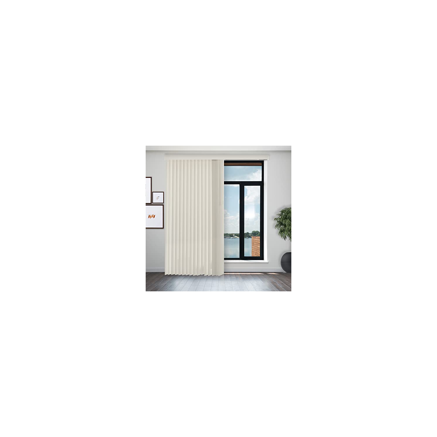 Chicology – Store vertical sans fil pour porte de terrasse ou grand abat-jour pour fenêtre, 78 larg. X 84 haut., vinyle Oxford Alabaster