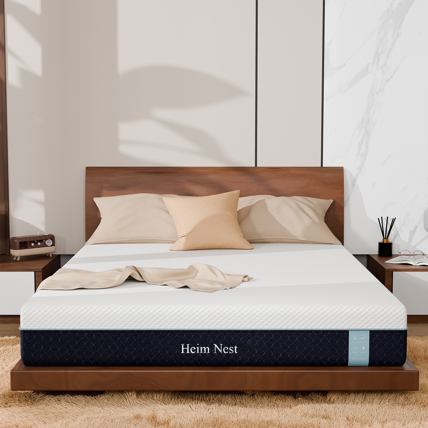Heim Nest 10" Cooling Memory Foam Mattress, King