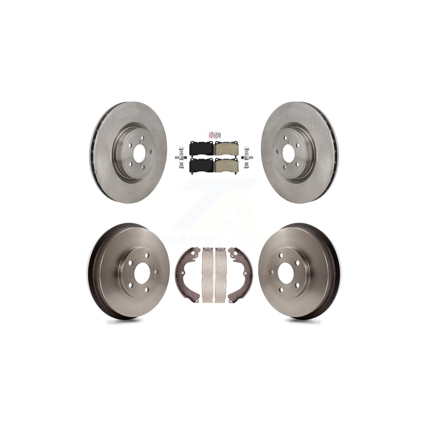 Front Rear Disc Brake Rotors Semi-Metallic Pad & Drum Kit For 2004 Subaru Impreza WRX STI K8A-107945