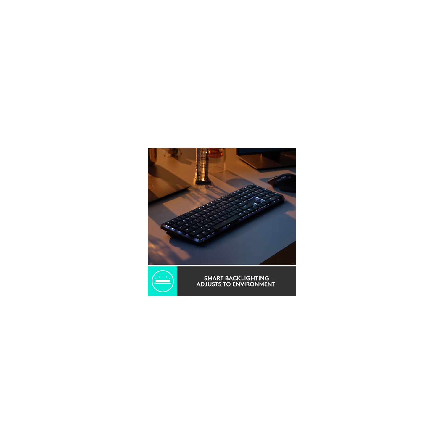 Tout nouveau - Clavier mécanique tactile rétroéclairé pleine grandeur sans fil MX de Logitech - Graphite