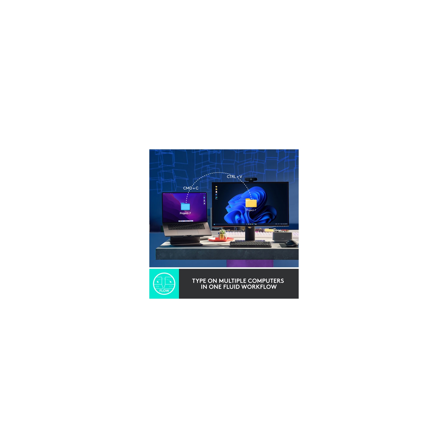 Tout nouveau - Clavier mécanique tactile rétroéclairé pleine grandeur sans fil MX de Logitech - Graphite