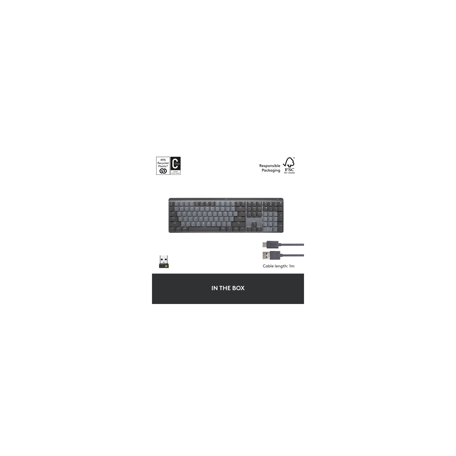 Tout nouveau - Clavier mécanique tactile rétroéclairé pleine grandeur sans fil MX de Logitech - Graphite