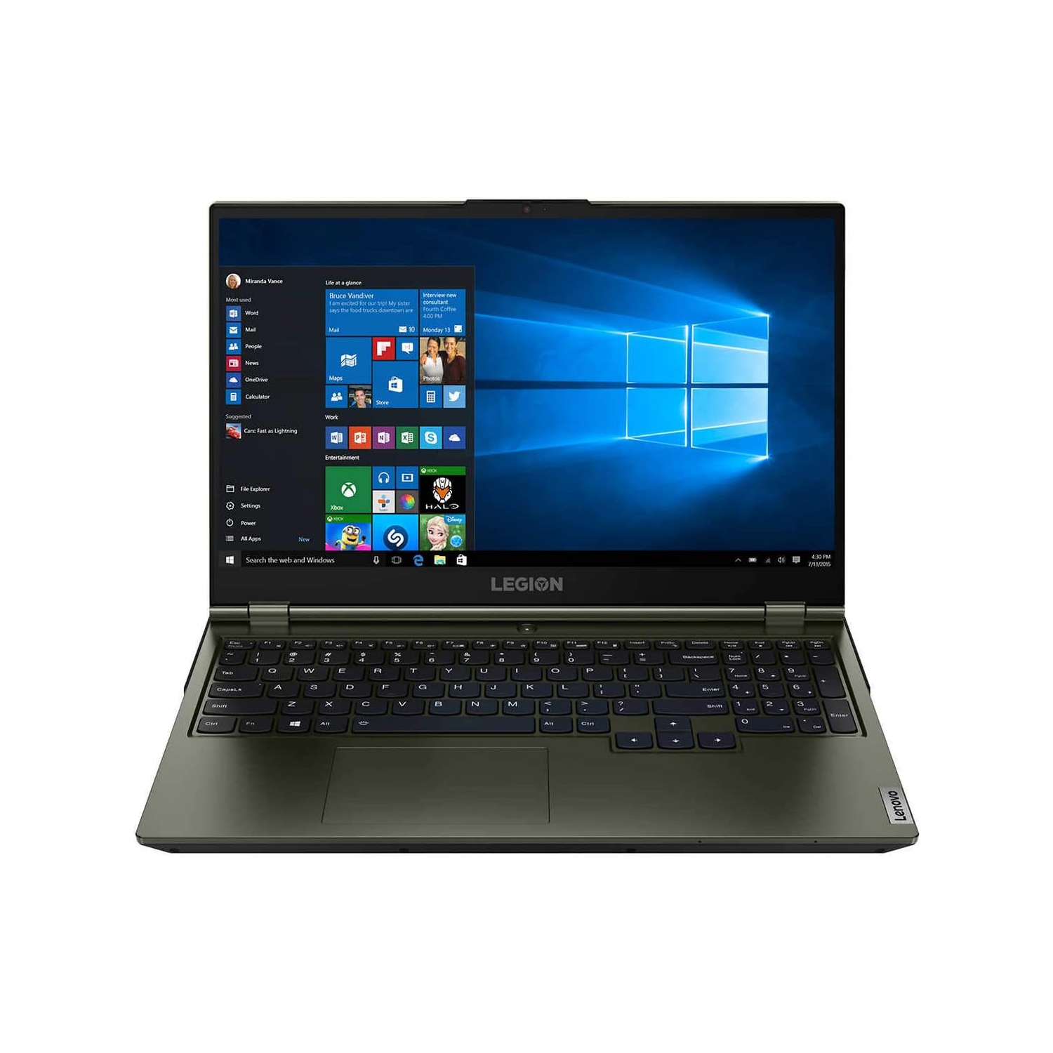 Refurbished (Good) Lenovo Legion 5 15.6 Gaming Laptop (Intel Core i7-10750H, 16GB RAM, 1TB HDD + 512GB SSD, Windows 10, NVIDIA GeForce GTX 1660Ti) - Dark Moss (81Y6003YUS)