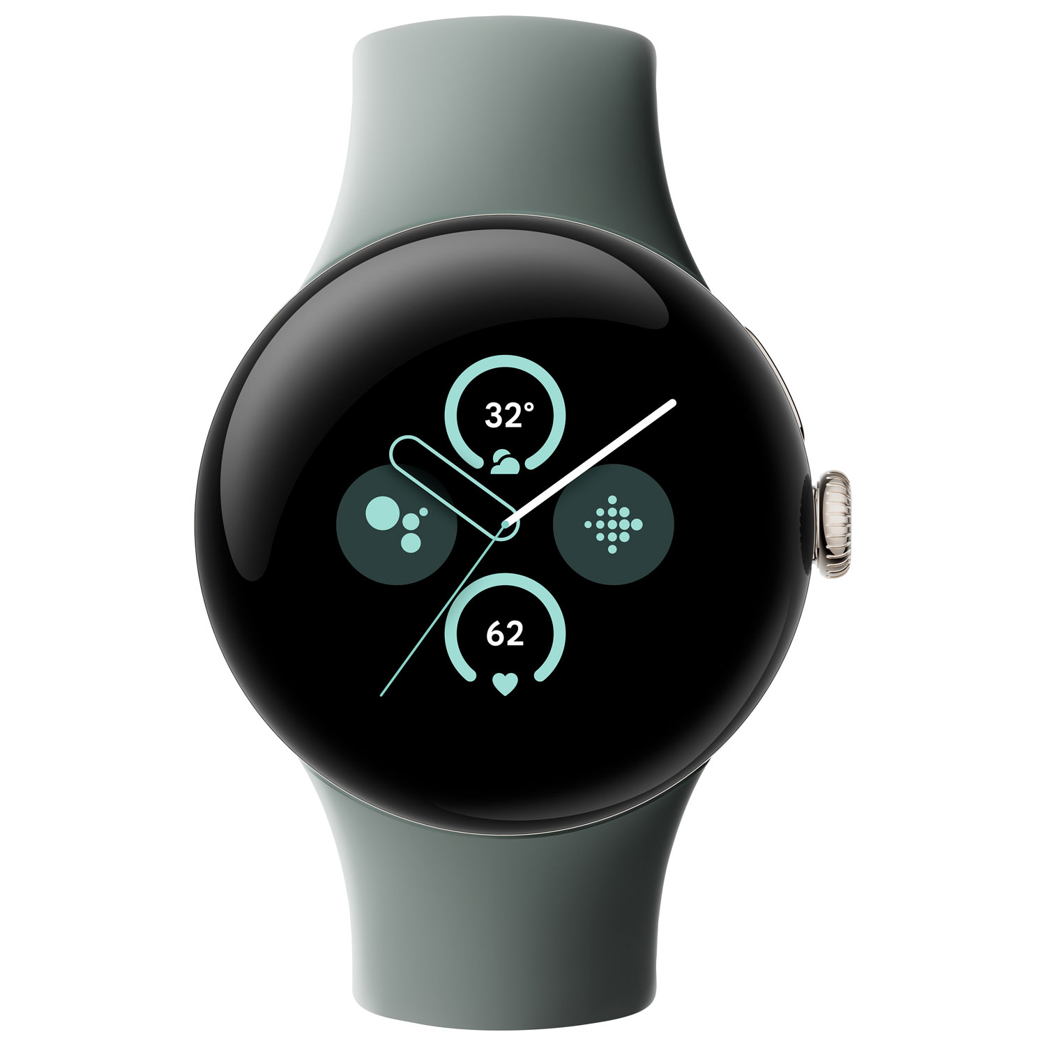 Koodo - Pixel Watch 2 LTE de 40 mm de Google avec boîtier en aluminium doré et bracelet sport vert lichen - Paiement Balance mensuel