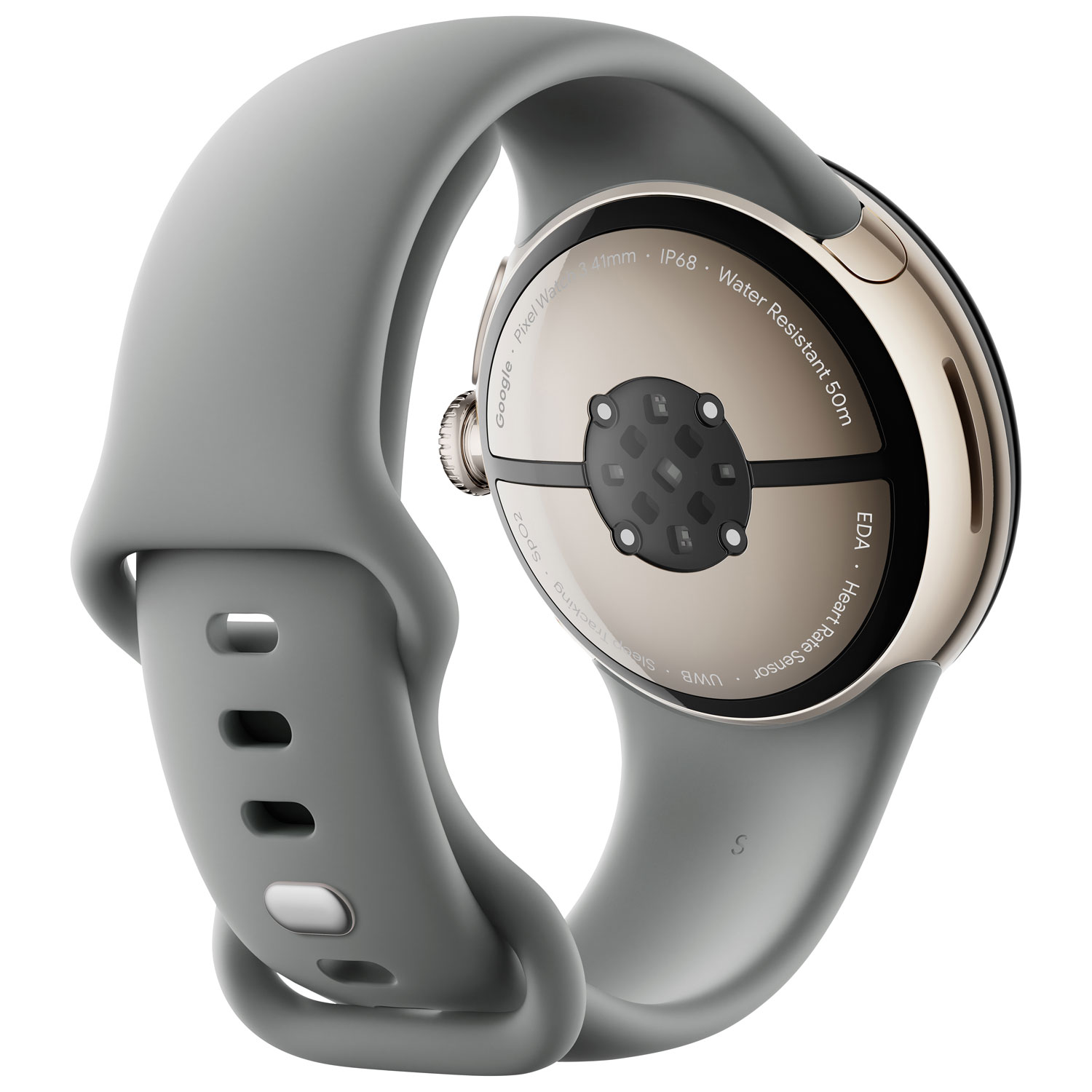 Koodo - Pixel Watch 3 LTE de 41 mm de Google avec boîtier en aluminium champagne doré et bracelet sport vert lichen - Paiement Balance mensuel