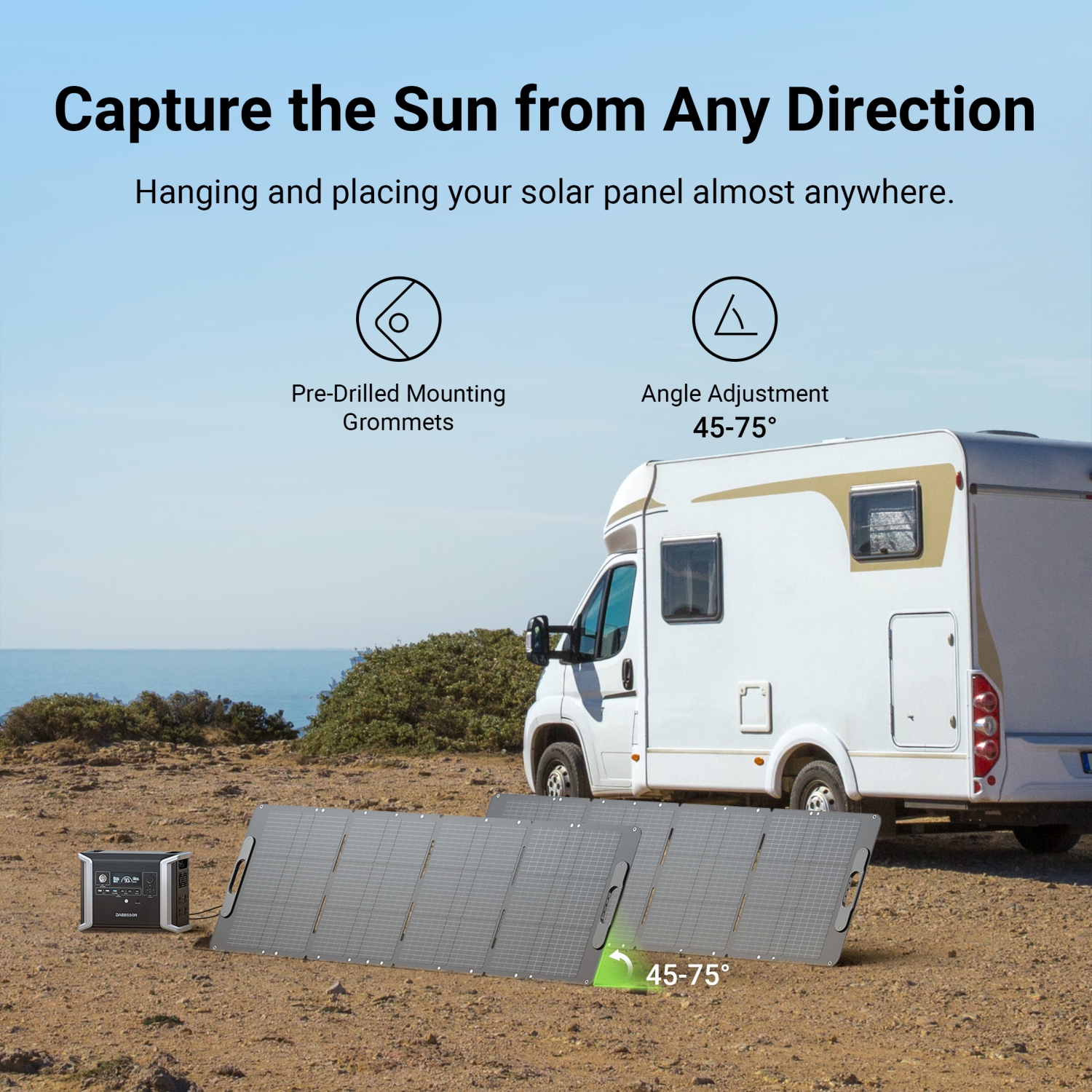 Dabbsson 210W Portable Solar Panel with MC4 connector