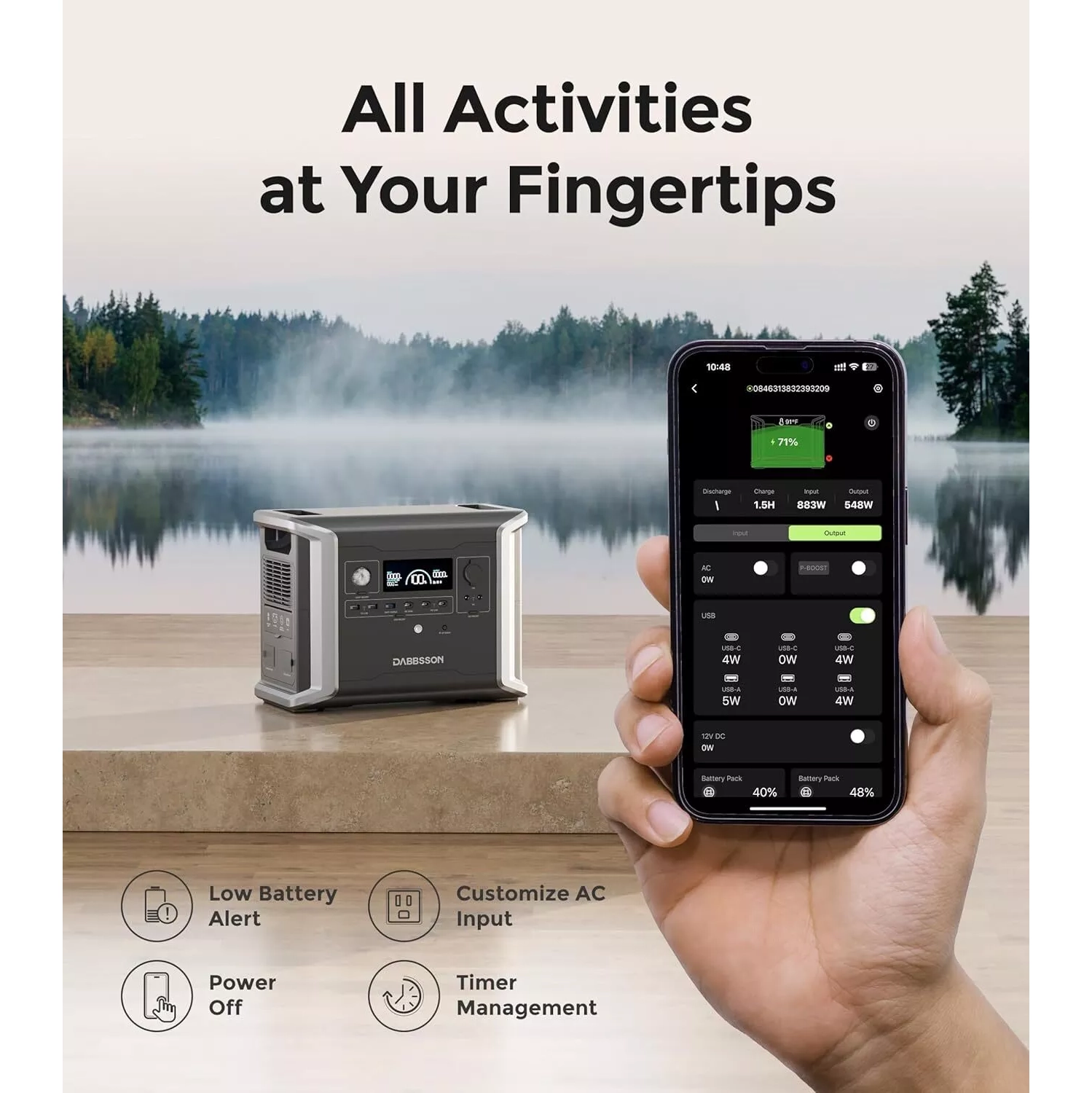 Dabbsson DBS1700 1700Wh Expandable Battery for Power Station DBS1300