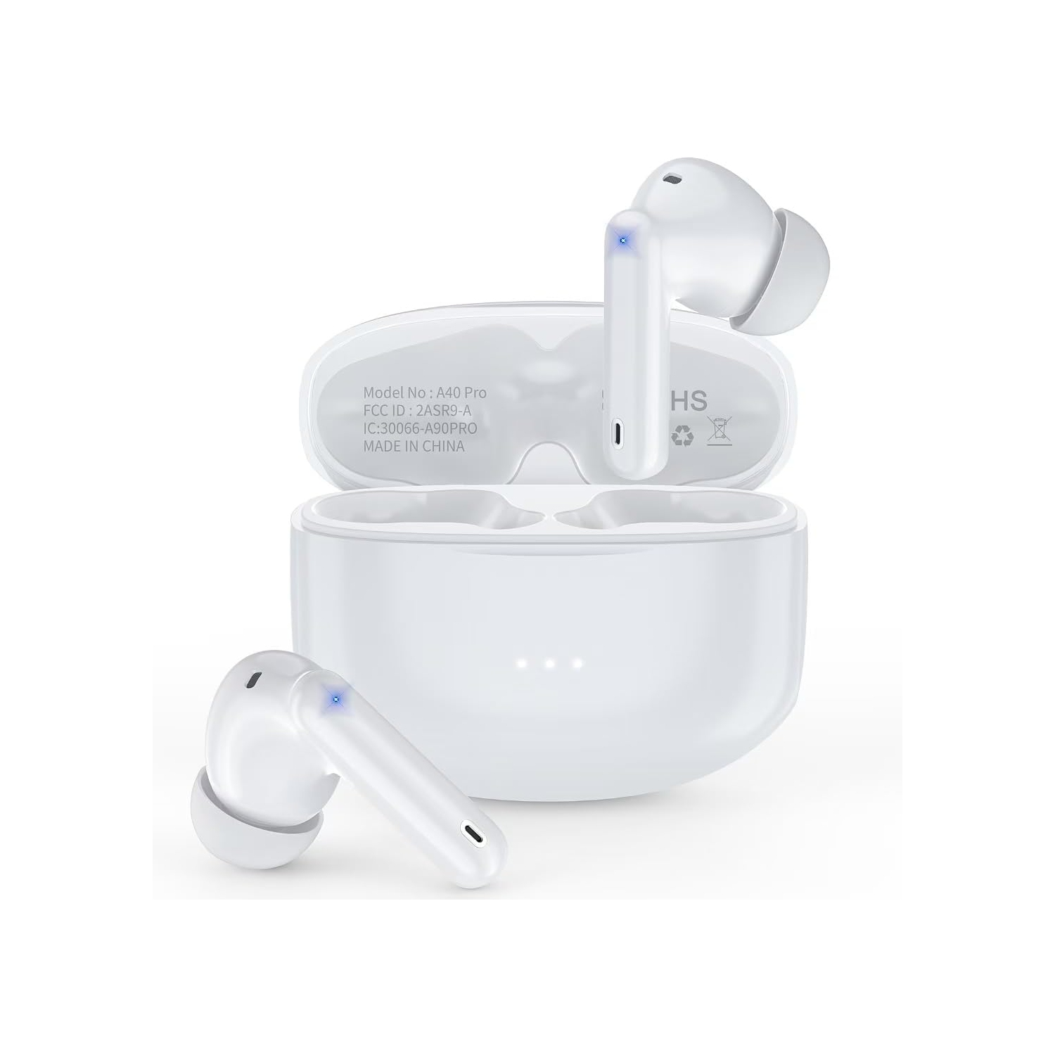 Bluetooth Headphones Wireless Earbuds with Charging Case 50H Playback LED Power Display Earphones, Waterproof in-Ear Headphones with Mic for Sports