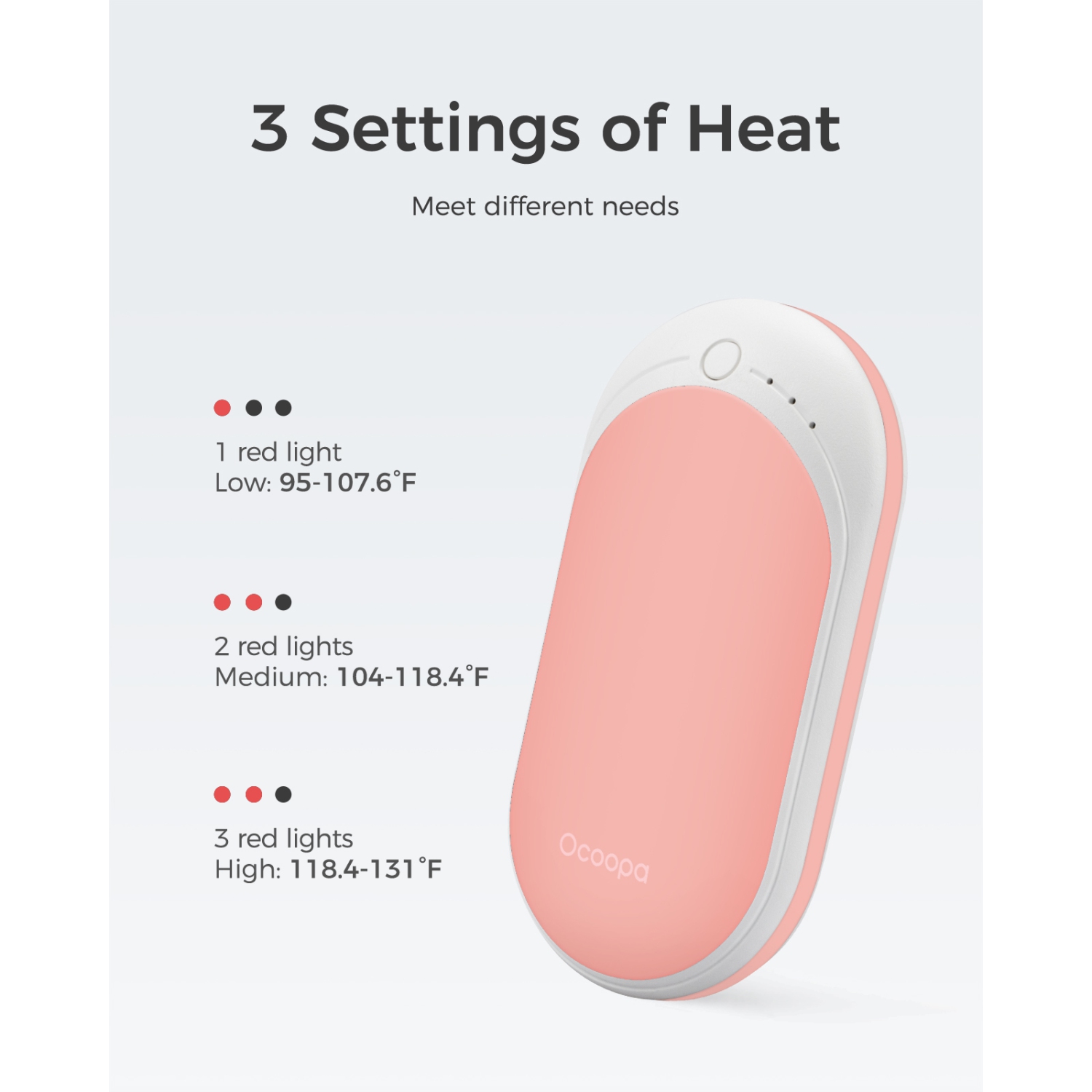 OOCOOPA HotPal Hand Warmer Rechargeable, 1 Pack 5200mAh Electric Portable Pocket Heater, Tech Gifts for Raynauds, Hunting, Camping