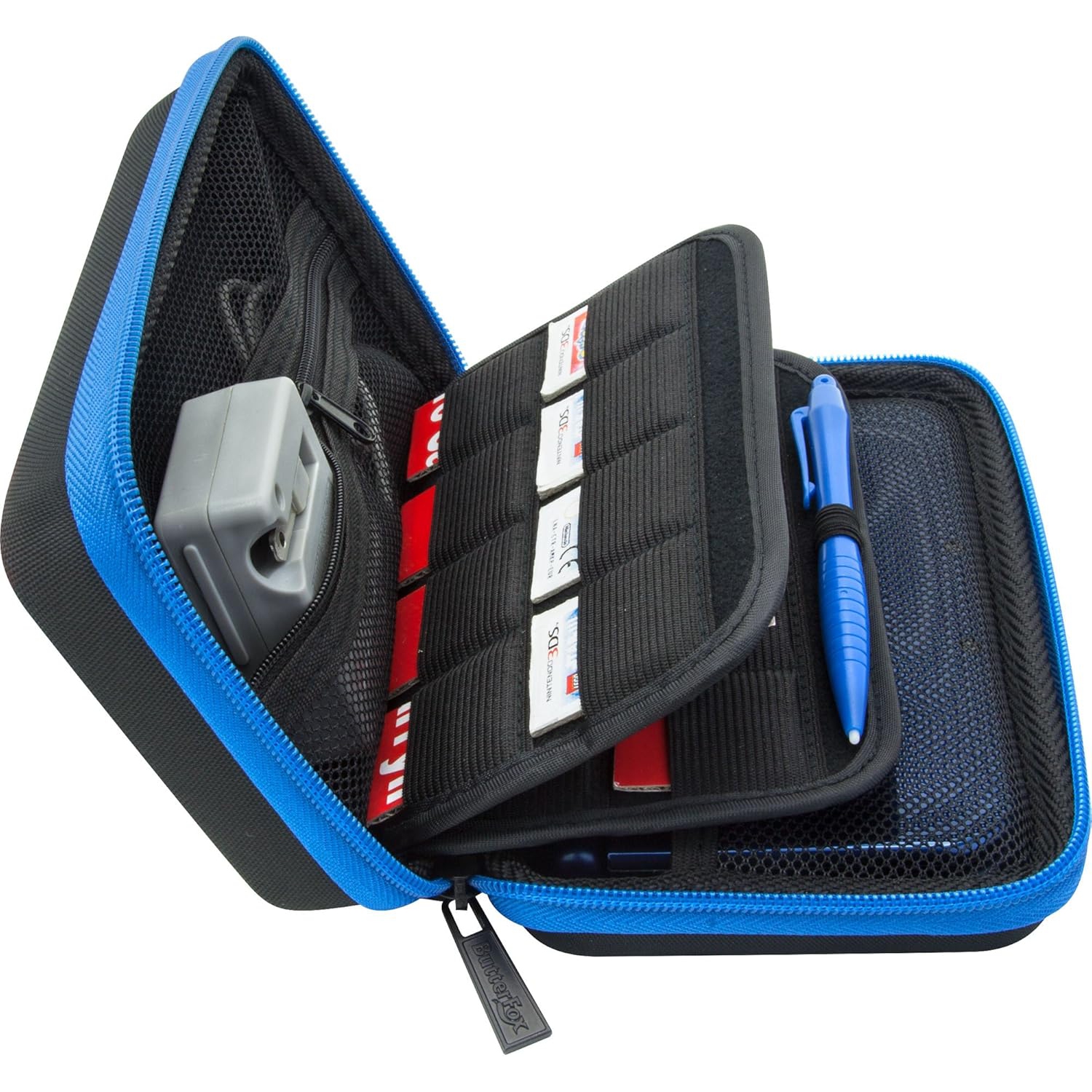 Carrying Case for Nintendo 2DS XL and 3DS XL, 24 Game Cartridge Holders and Large Stylus - Black/Blue Rechargeable Battery Batteries Replacement Ni-MH AAA for Panasonic 1.2V 550m